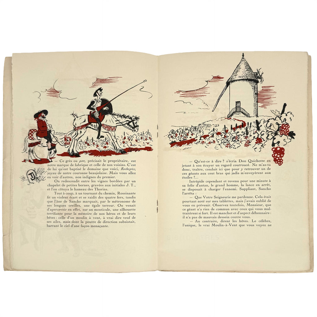 L'aventure étonnante de Don Quichotte et du vrai Moulin-à-vent by Rozet, Georges: an uncommon visual fragment of the 1946 wine & viticulture exemplar