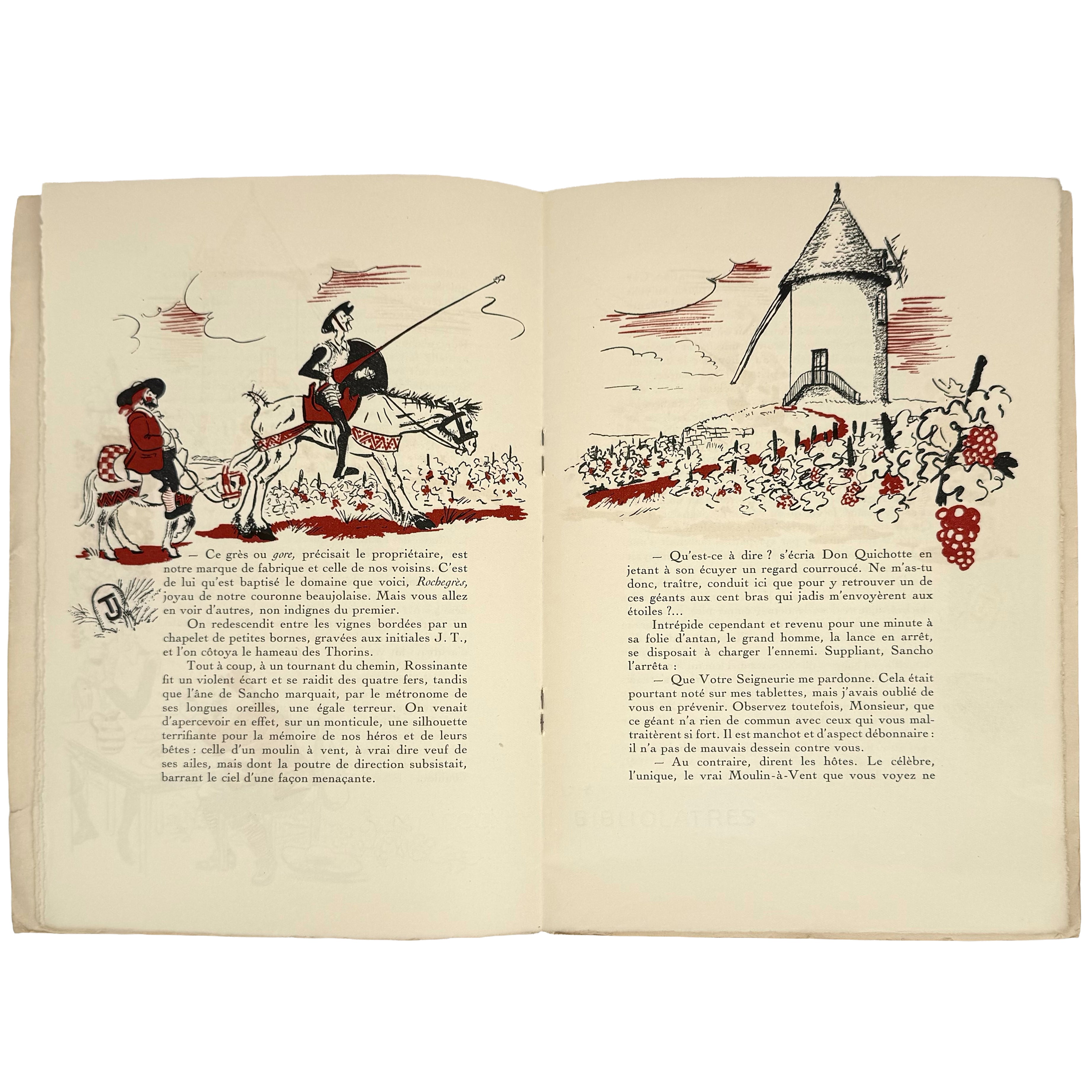 L'aventure étonnante de Don Quichotte et du vrai Moulin-à-vent by Rozet, Georges: an uncommon visual fragment of the 1946 wine & viticulture exemplar