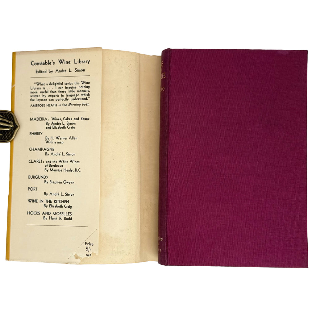 Hocks and Moselles by Rudd, Hugh R.: a rare surviving image of the 1935 wine & viticulture edition