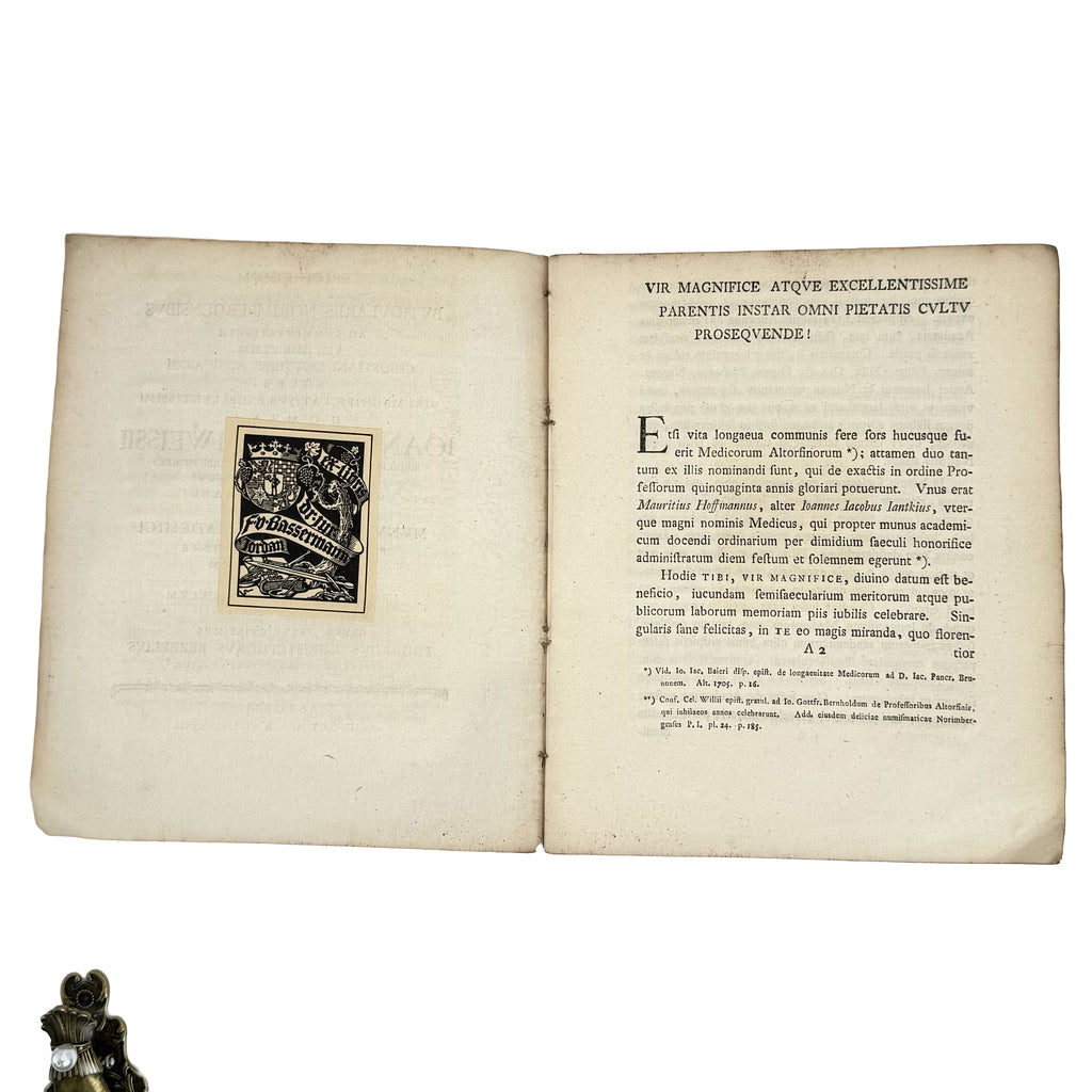Spicilegium de Butigulariis Norimbergensibus by Bezzelius, Erhardus Christophorus: a delicate visual nuance of the 1782 wine & viticulture work