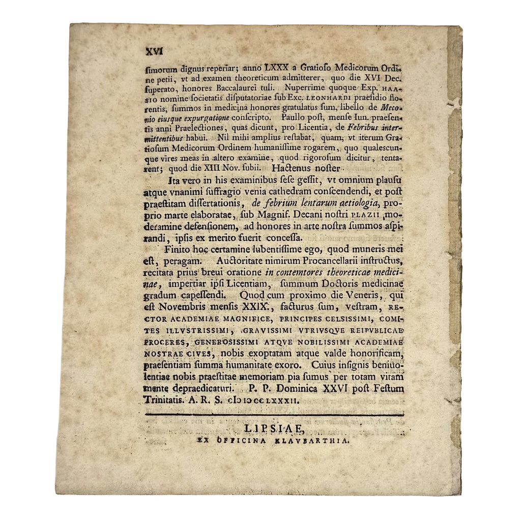 De dubia vini adulterati per liquorem probatorium  by Gehler, Ioannes Carolus: a singularly preserved detail from the 1782 wine & viticulture edition