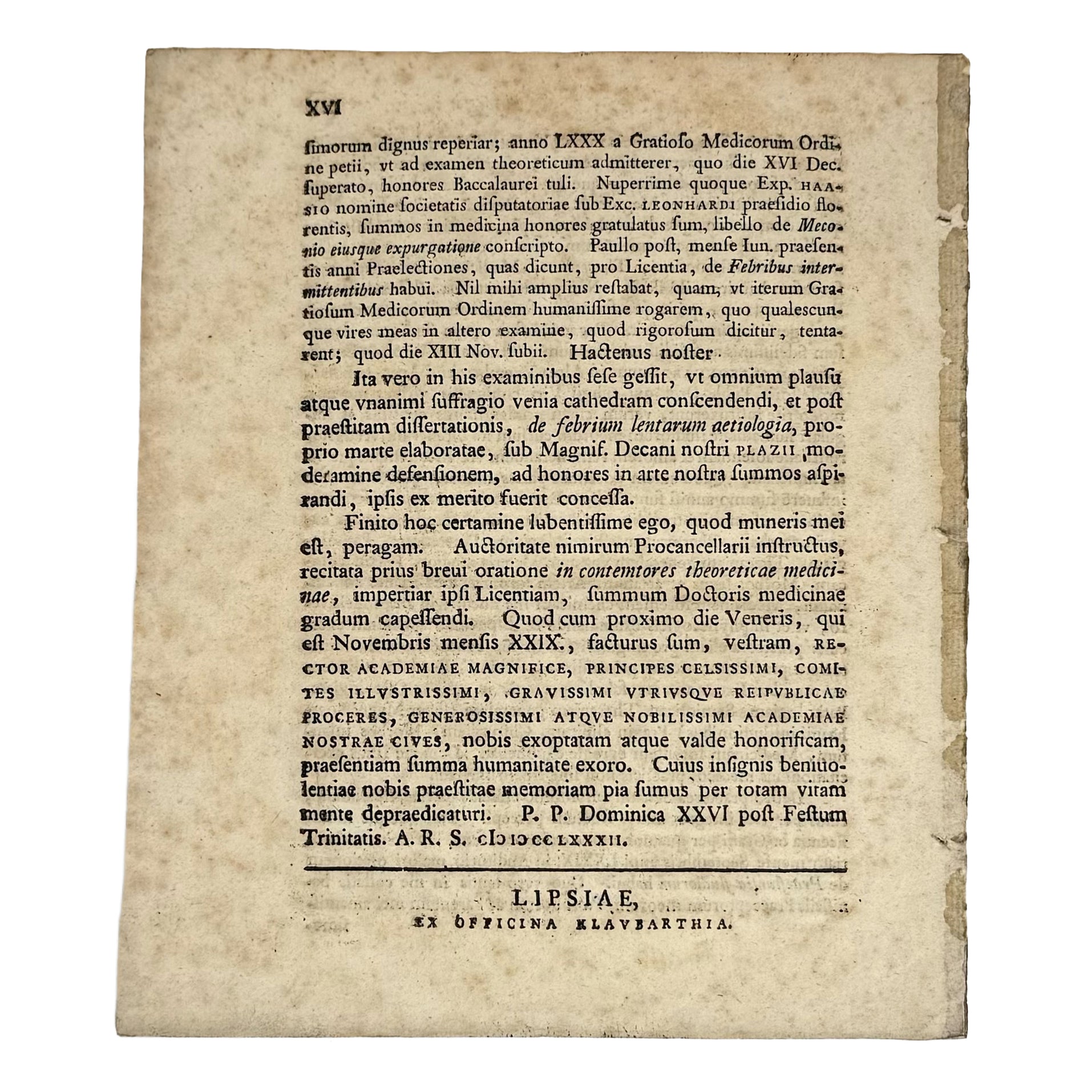De dubia vini adulterati per liquorem probatorium  by Gehler, Ioannes Carolus: a singularly preserved detail from the 1782 wine & viticulture edition