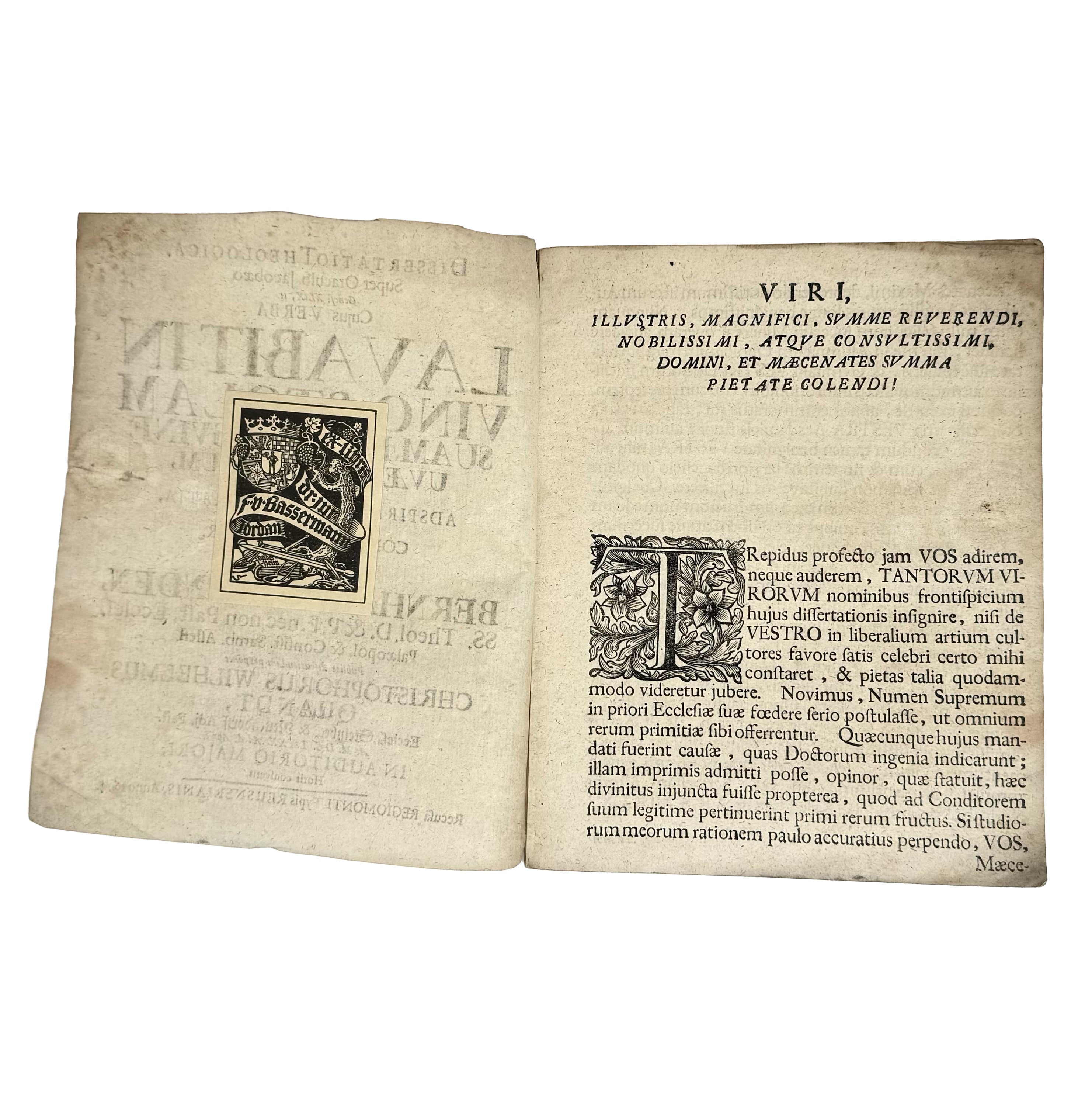 Dissertatio Theologica Super Oraculo Jacobaeo Genes. XLIX, 11.  by Quandt, Christophorus Wilhelmus: an uncommon representative view of the 1694 wine & viticulture edition