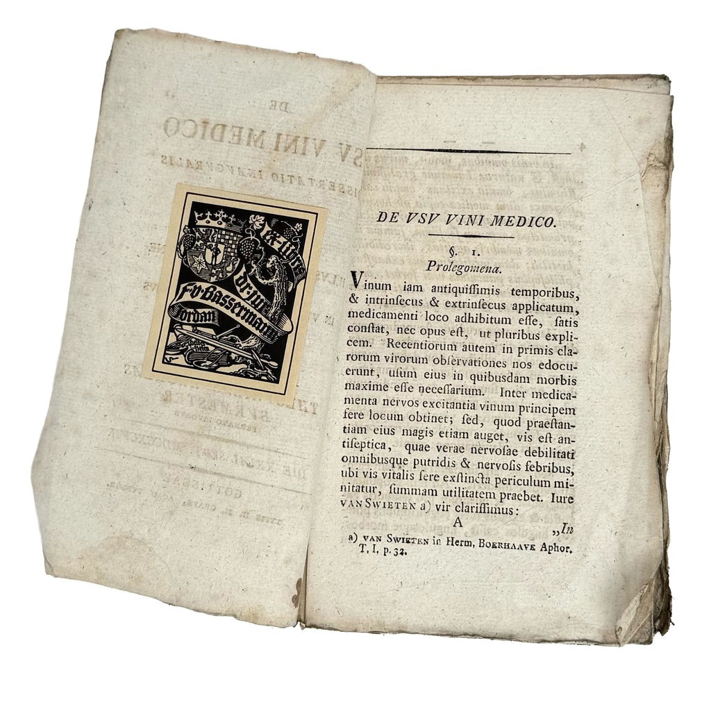 De Usu Vini Medico by Burmester, Theophilus Andreas: a finely chosen detail from the 1797 wine & viticulture piece