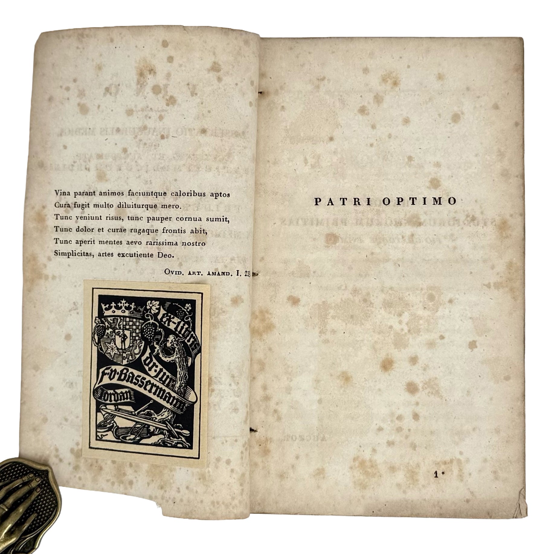 De Vino by Schuetz, Guilelmus: a finely chosen detail from the 1829 wine & viticulture copy