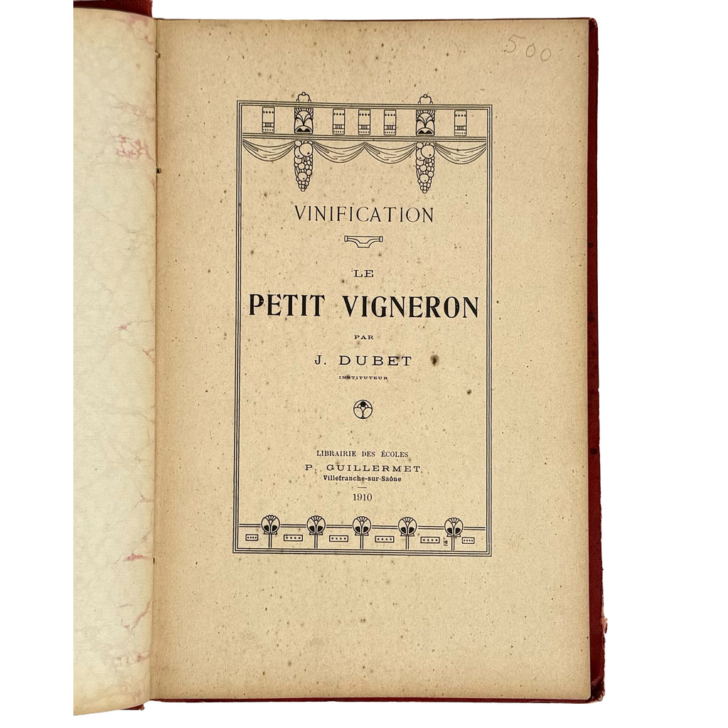 Le Petit Vigneron by Dubet, J.: a noteworthy detail captured from the 1910 wine & viticulture work
