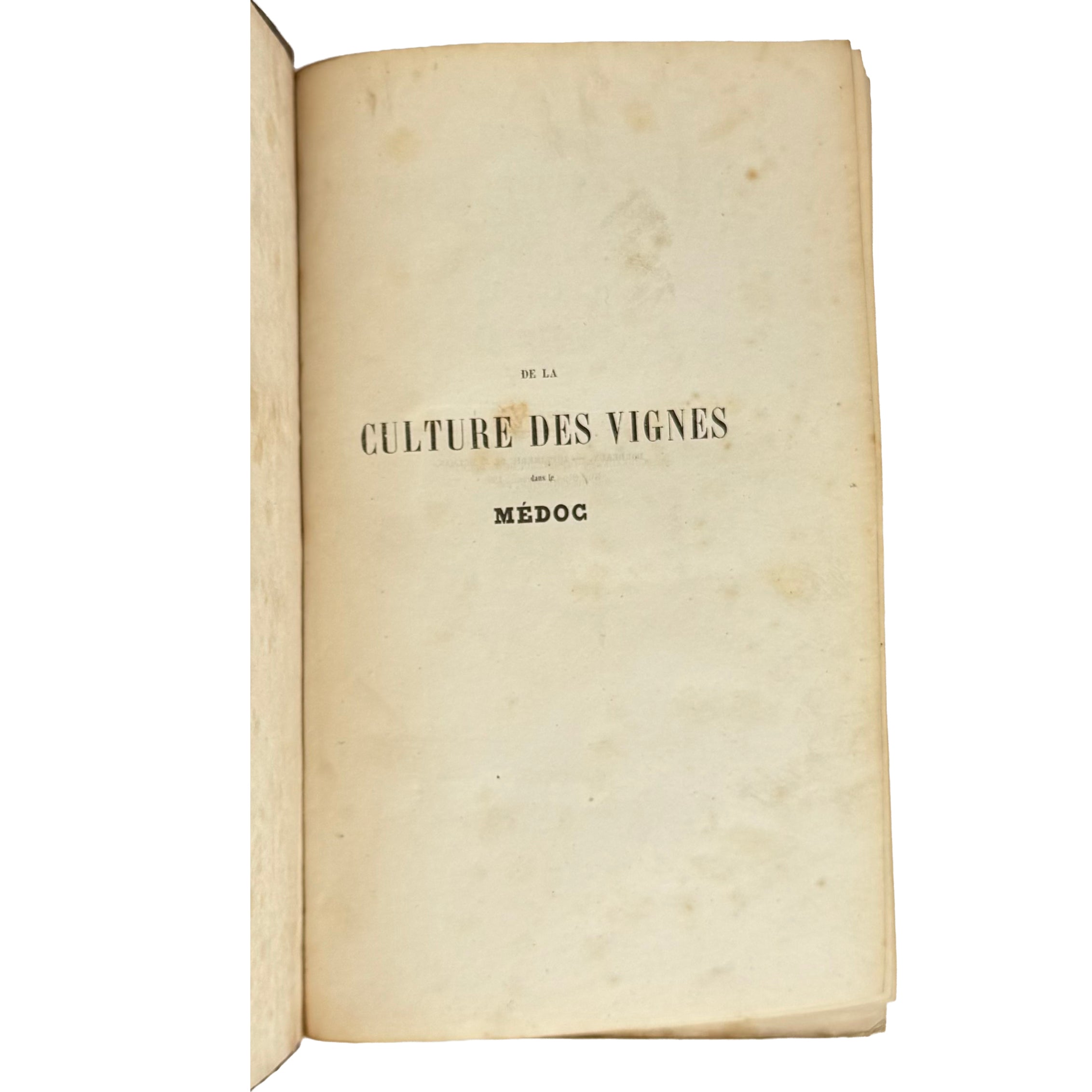 La culture des vignes, la vinification et les vins dans le Médoc by Armailhacq, Albert D': a scarce illustrative detail of the 1855 wine & viticulture copy