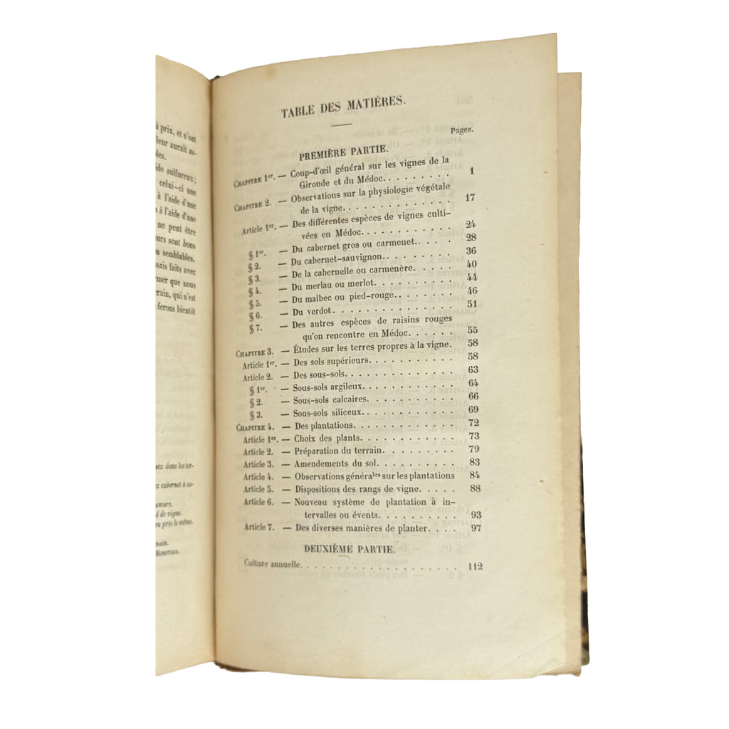 La culture des vignes, la vinification et les vins dans le Médoc by Armailhacq, Albert D': an exceptional example from the 1855 wine & viticulture printed work