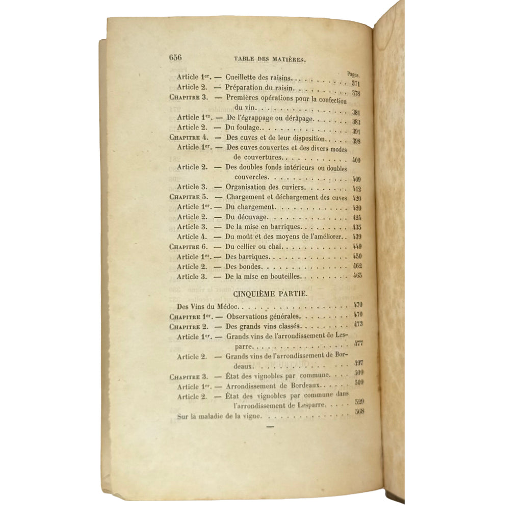 La culture des vignes, la vinification et les vins dans le Médoc by Armailhacq, Albert D': an exceptional example from the 1855 wine & viticulture treatise