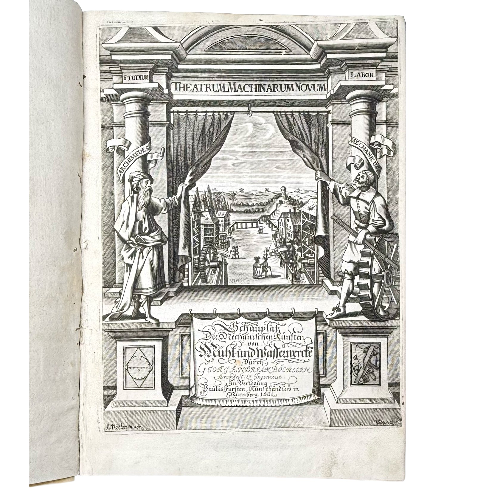 Theatrum Machinarum Novum by Böckler, Georg Andreas: a selected plate showing the 1661 illustrated & decorative piece