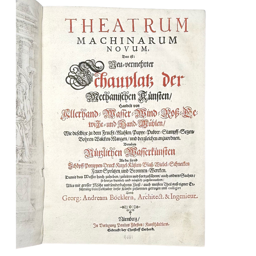 Theatrum Machinarum Novum by Böckler, Georg Andreas: a finely preserved portion of the 1661 illustrated & decorative edition