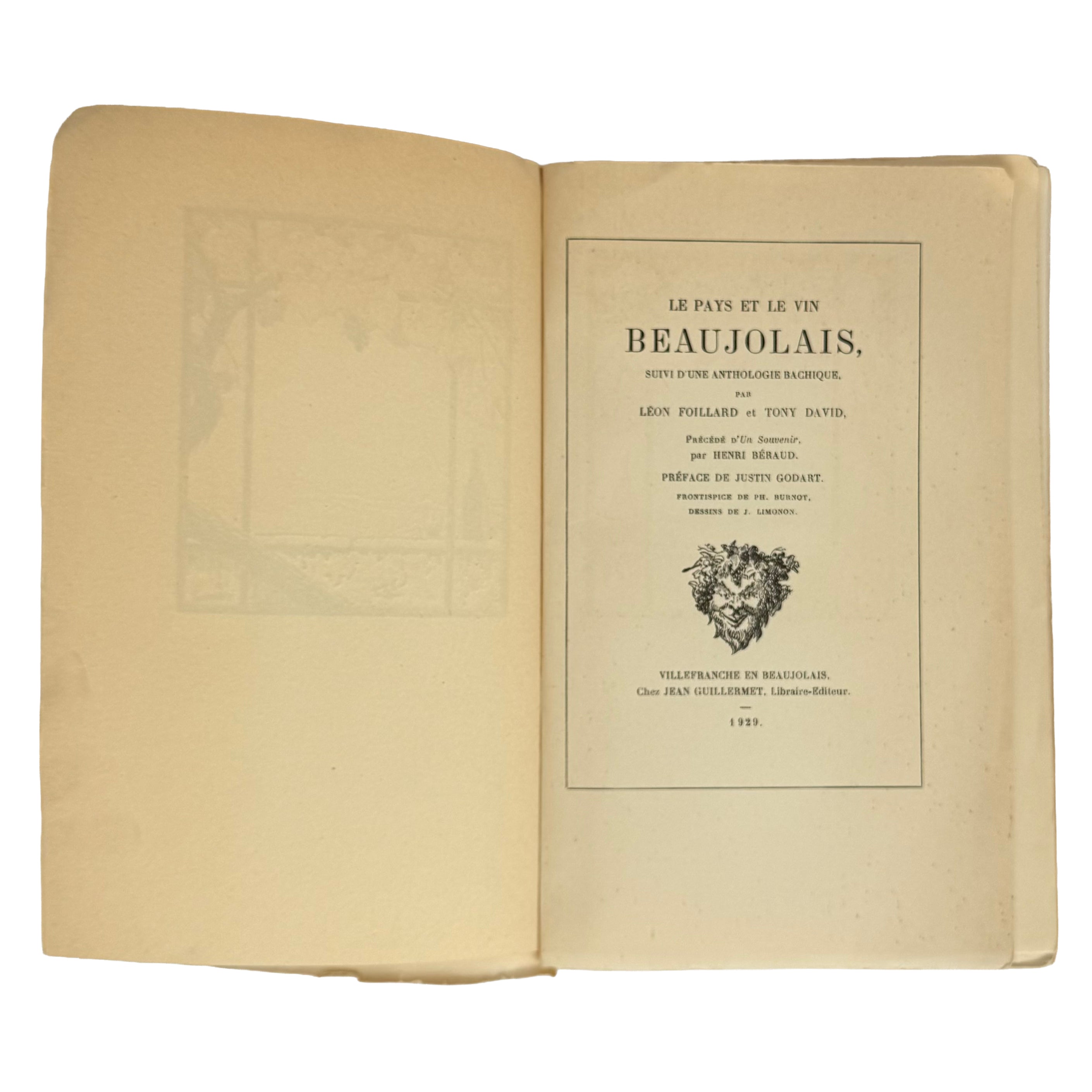 Le Pays et le Vin Beaujolais by Foillard, Léon; David, Tony: a scarce illustrative detail of the 1929 wine & viticulture work
