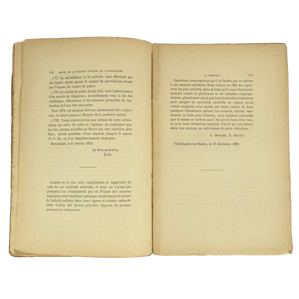 Revue trimestrielle de la Station Viticole de Villefranche (Rhône) by Vermorel, Victor: a rare surviving image of the 1890 wine & viticulture copy