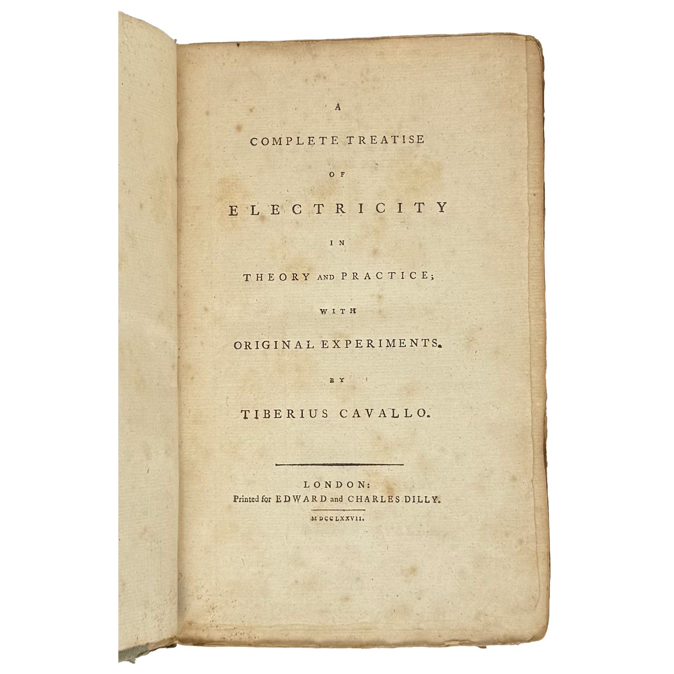 A complete treatise of electricity in theory and practice