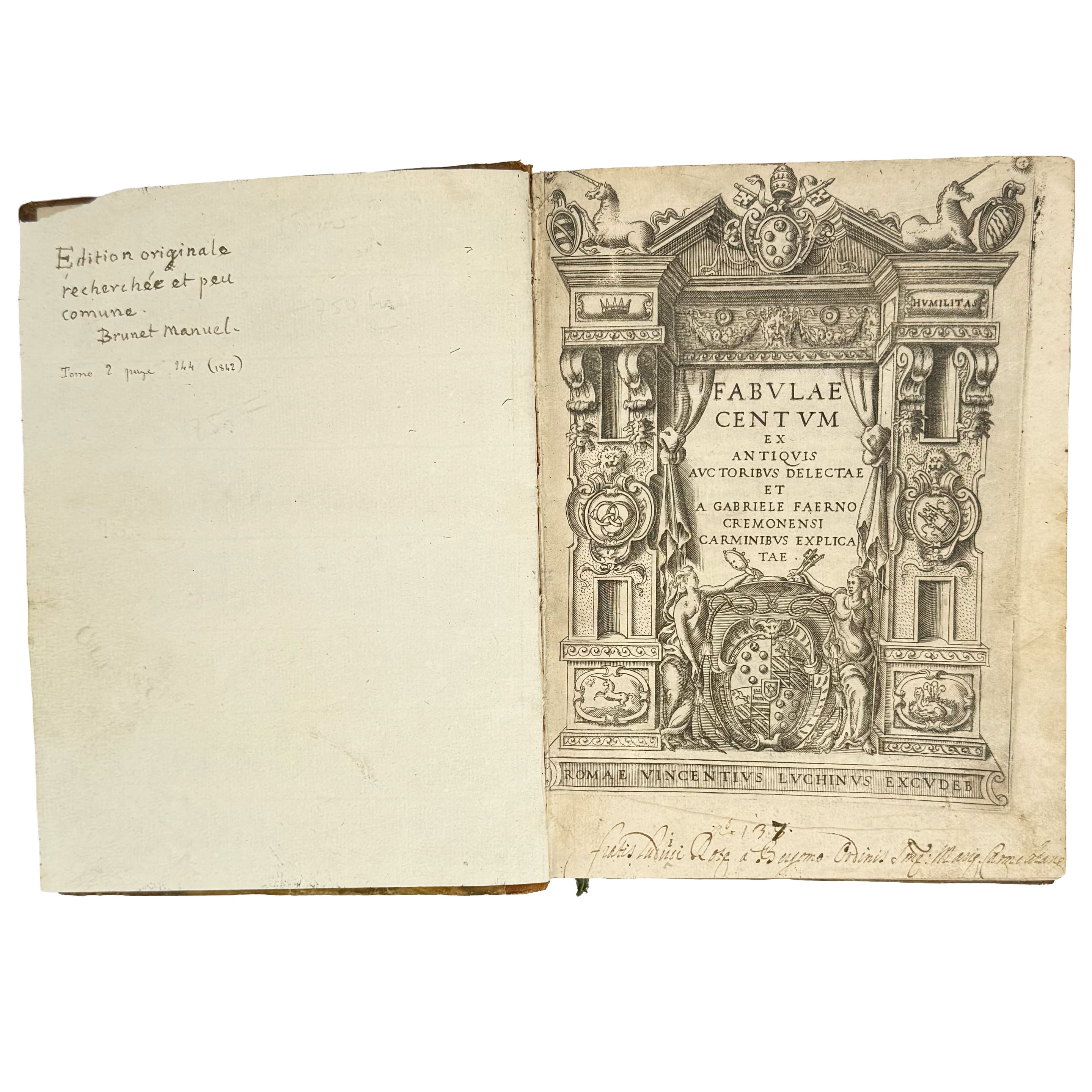 Fabulae centum ex antiquis auctoribus delectae by Faerno, Gabriele: an exceptional example from the 1564 illustrated & decorative piece