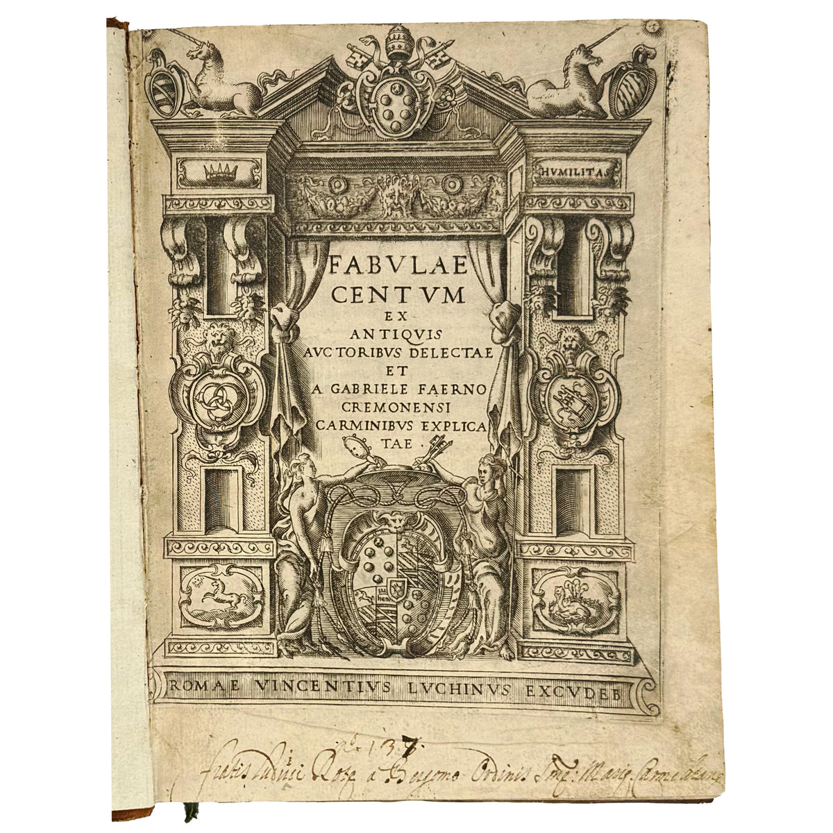 Faerno Fabulae Centum 1564 colophon