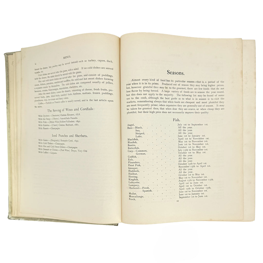 The cook book by "Oscar" of the Waldorf. by Tschirky, Oscar: a finely chosen detail from the 1896 gastronomy & pleasures copy