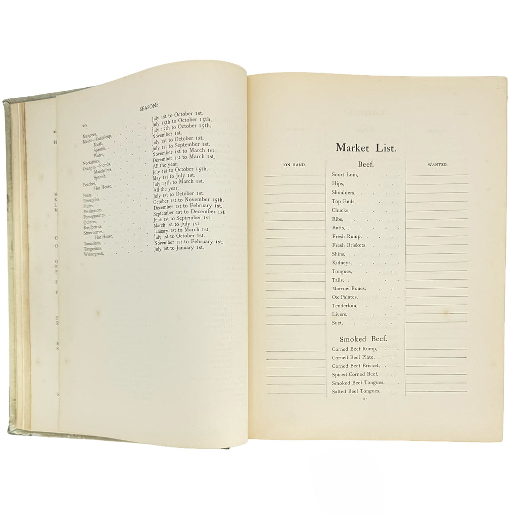 The cook book by "Oscar" of the Waldorf. by Tschirky, Oscar: a rare visual excerpt of the 1896 gastronomy & pleasures treatise