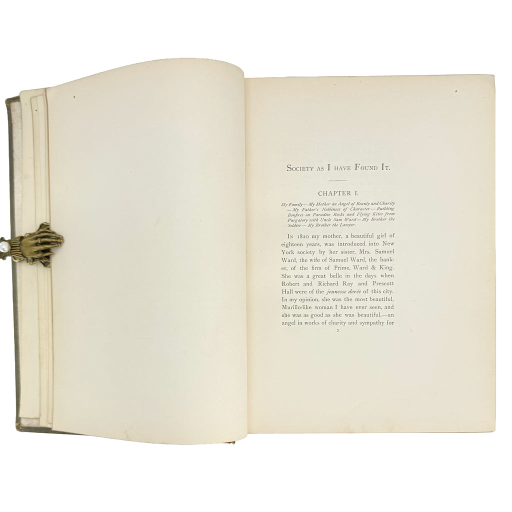 Society as I have found it by McAllister, Ward: a precious visual instance of the 1890 gastronomy & pleasures volume