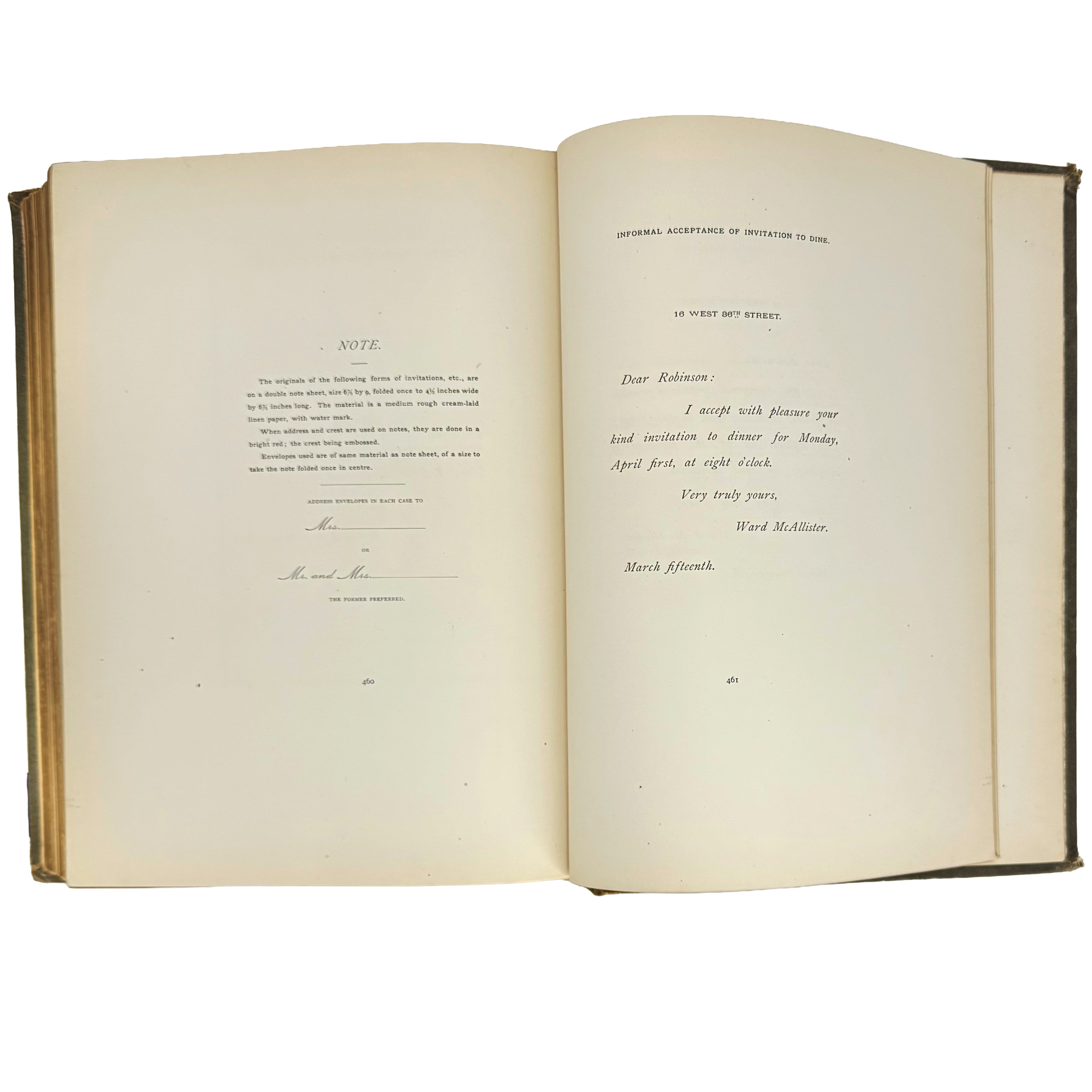 Society as I have found it by McAllister, Ward: a delicate visual nuance of the 1890 gastronomy & pleasures volume