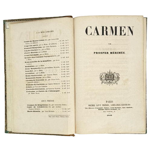 Carmen by Mérimée, Prosper: a distinctive element from the 1846 classics publication