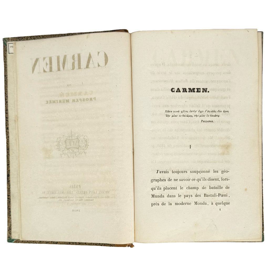 Carmen by Mérimée, Prosper: a noteworthy detail captured from the 1846 classics text