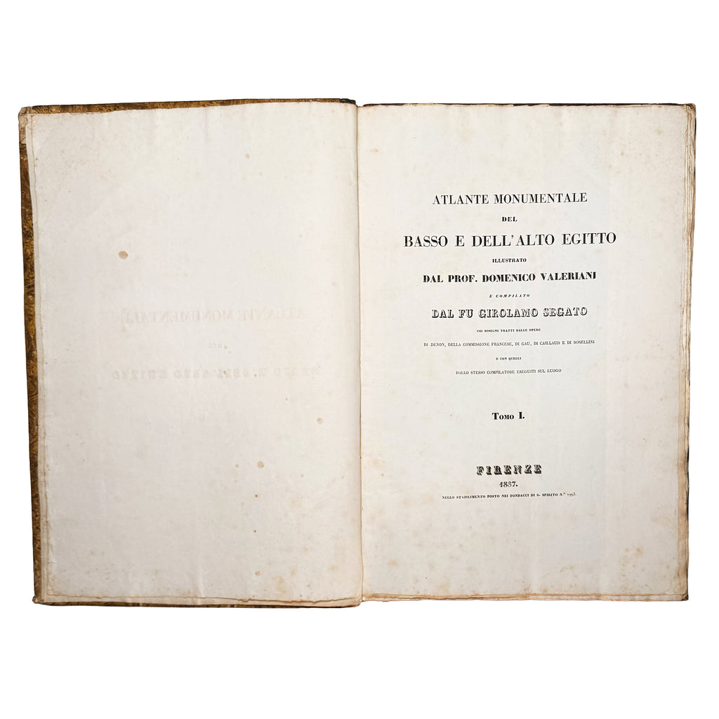 Atlante monumentale del Basso e dell'Alto Egitto by Segato, Girolamo; Valeriani, Domenico: a delicate visual nuance of the 1837 illustrated wonders piece