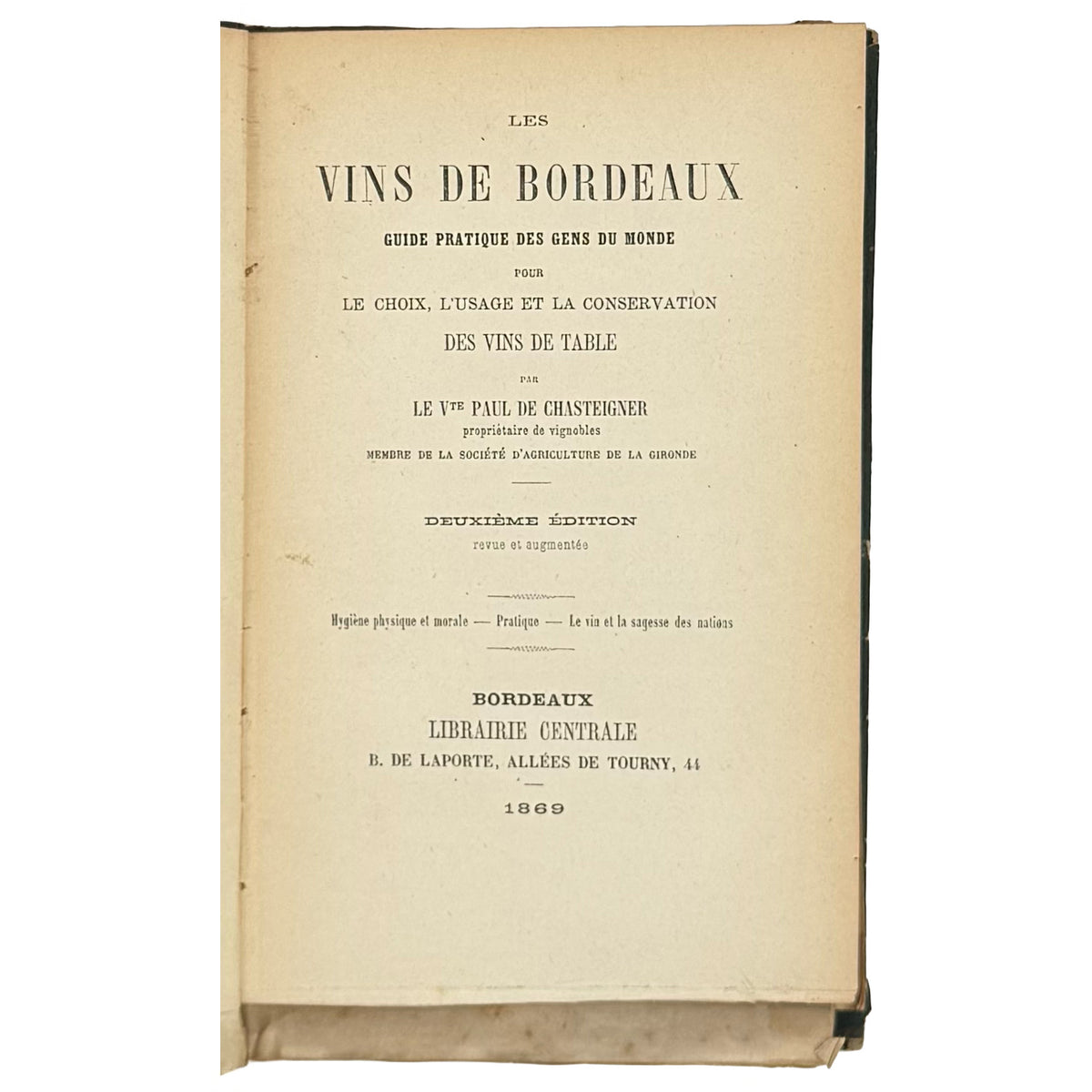 Les Vins de Bordeaux.
