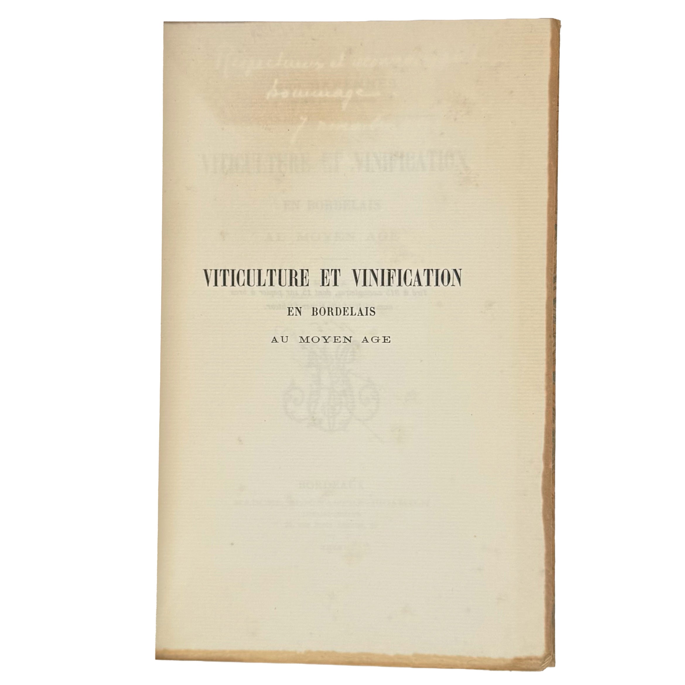 Viticulture et Vinification en Bordelais au Moyen Age