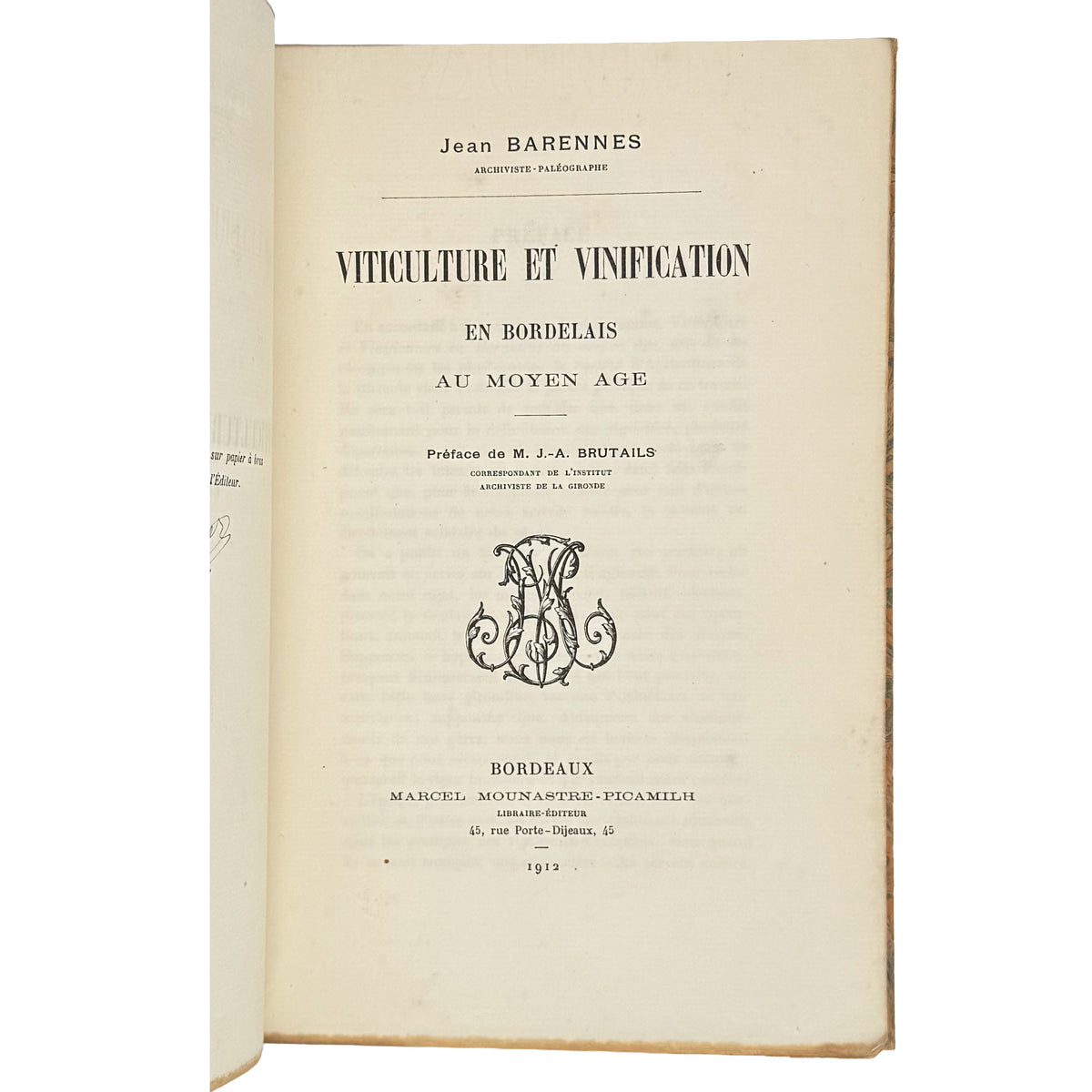 Viticulture et Vinification en Bordelais au Moyen Age
