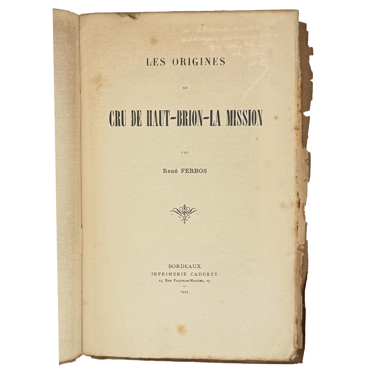 Les origines du cru de Haut-Brion-La Mission