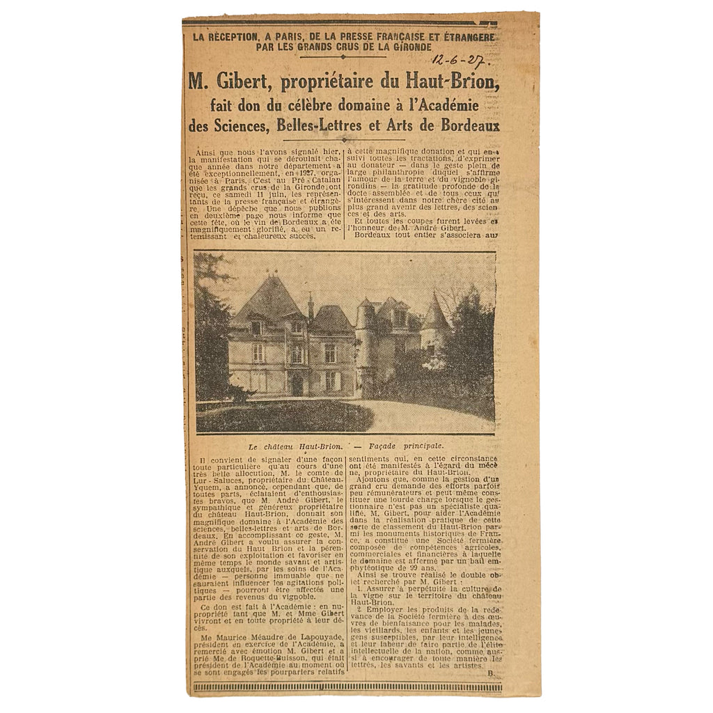 Les origines du cru de Haut-Brion-La Mission