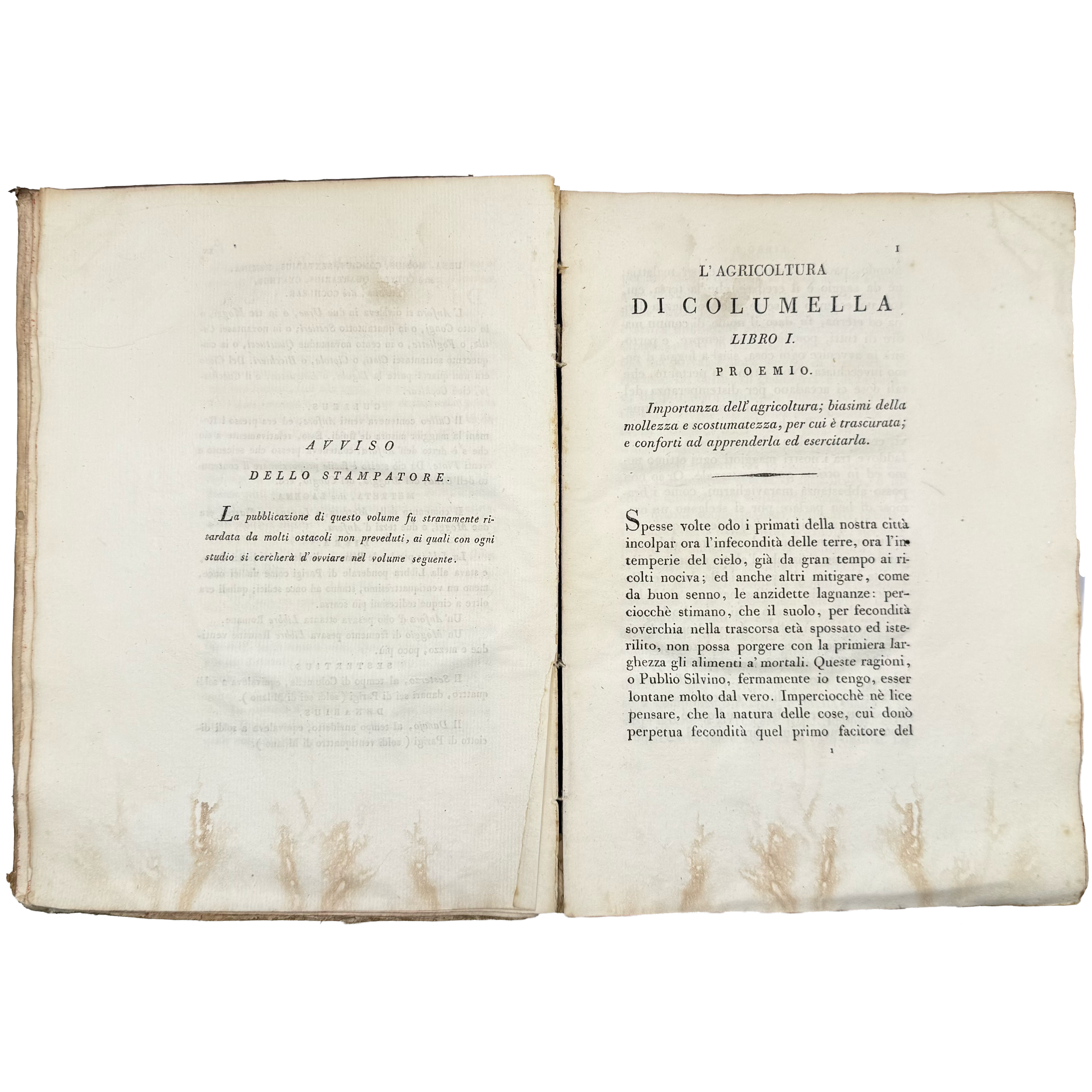 L'Agricoltura by Columella, Lucio Giunio Moderato, a rare photograph of the 1808 - wine book.