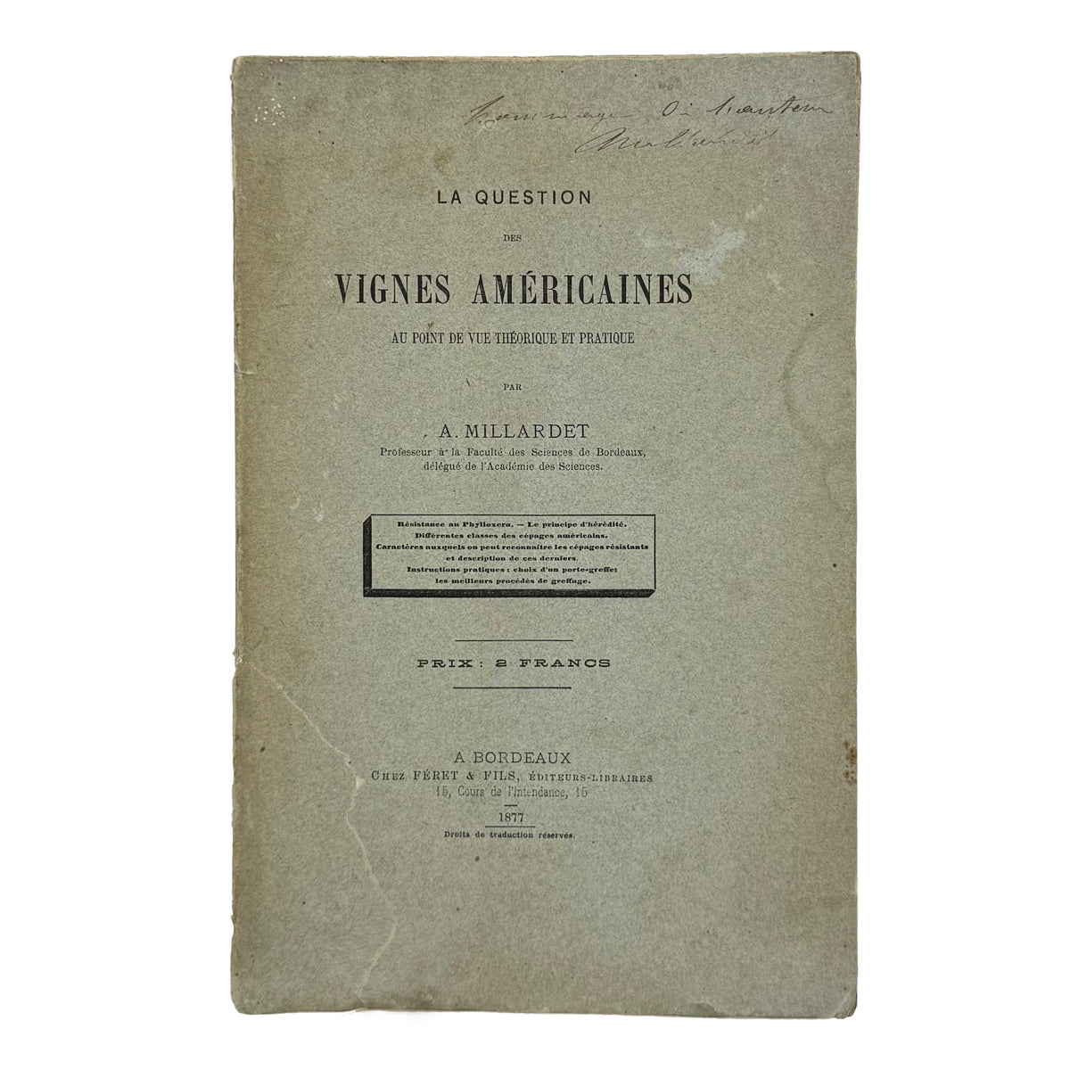 La Question Des Vignes Americaines