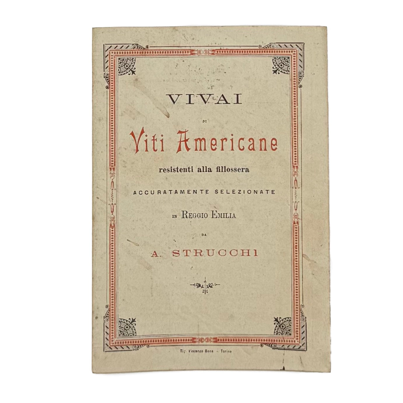 Vivai Di Viti Americane by Strucchi, Arnaldo, a rare highlighted image of the 1930 - wine book.