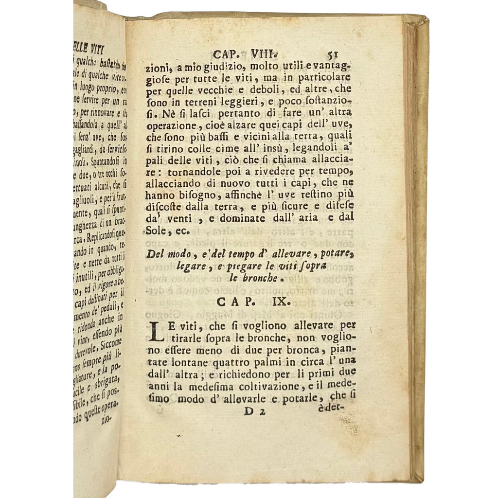 L'Agricoltore Sperimentato by Trinci, Cosimo, a rare selected detail of the 1738 - wine book.