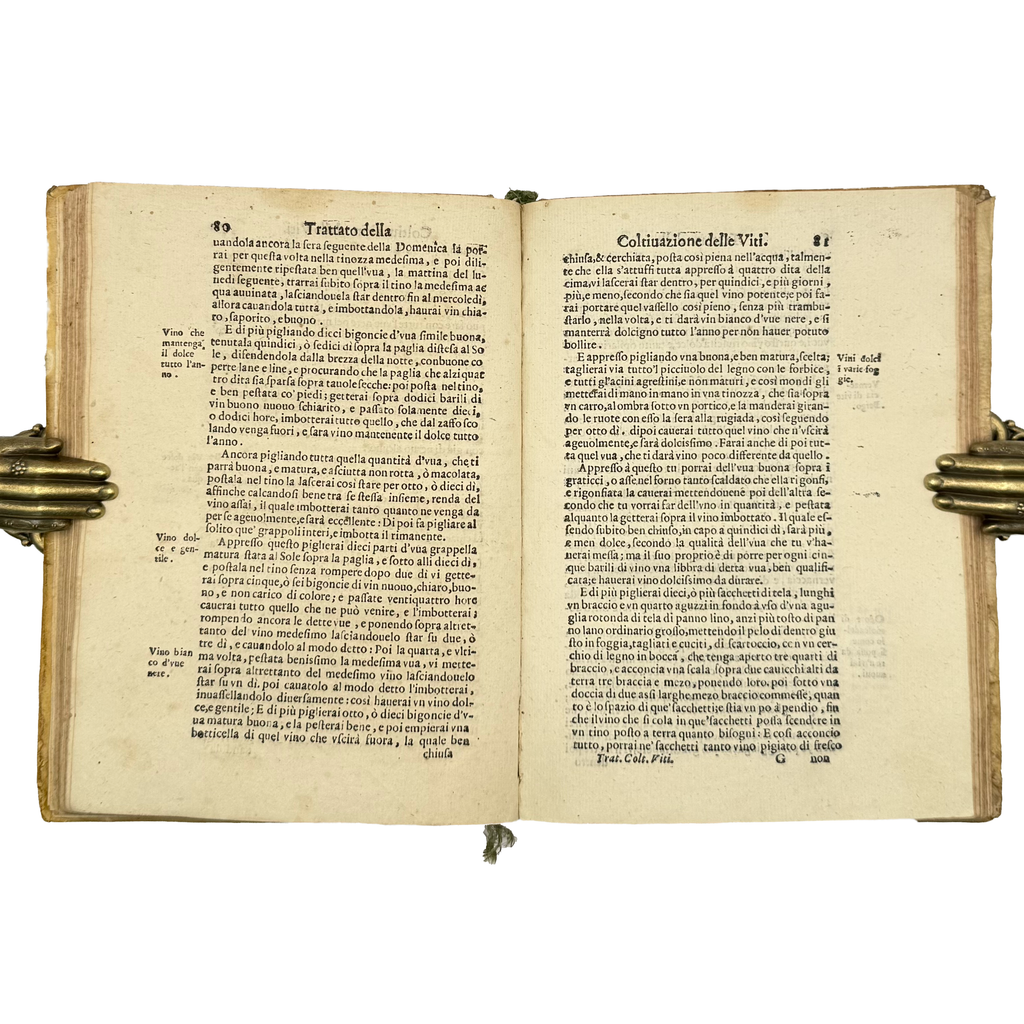Trattato Della Coltivazione Delle Viti by Soderini, Gioanvettorio; Davanzati Bostichi, Bernardo, a rare image from the book of the 1610 - wine book.