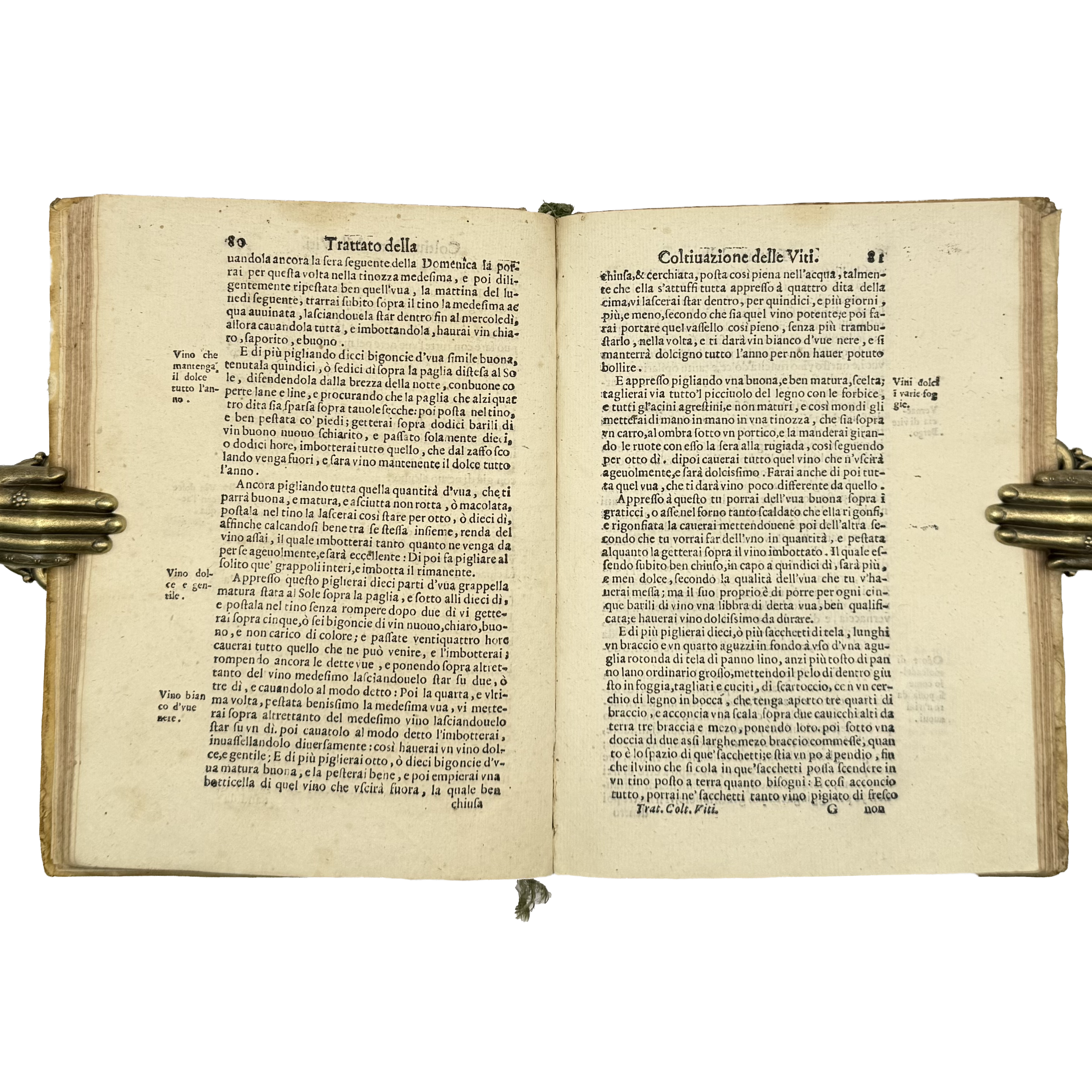 Trattato Della Coltivazione Delle Viti by Soderini, Gioanvettorio; Davanzati Bostichi, Bernardo, a rare image from the book of the 1610 - wine book.