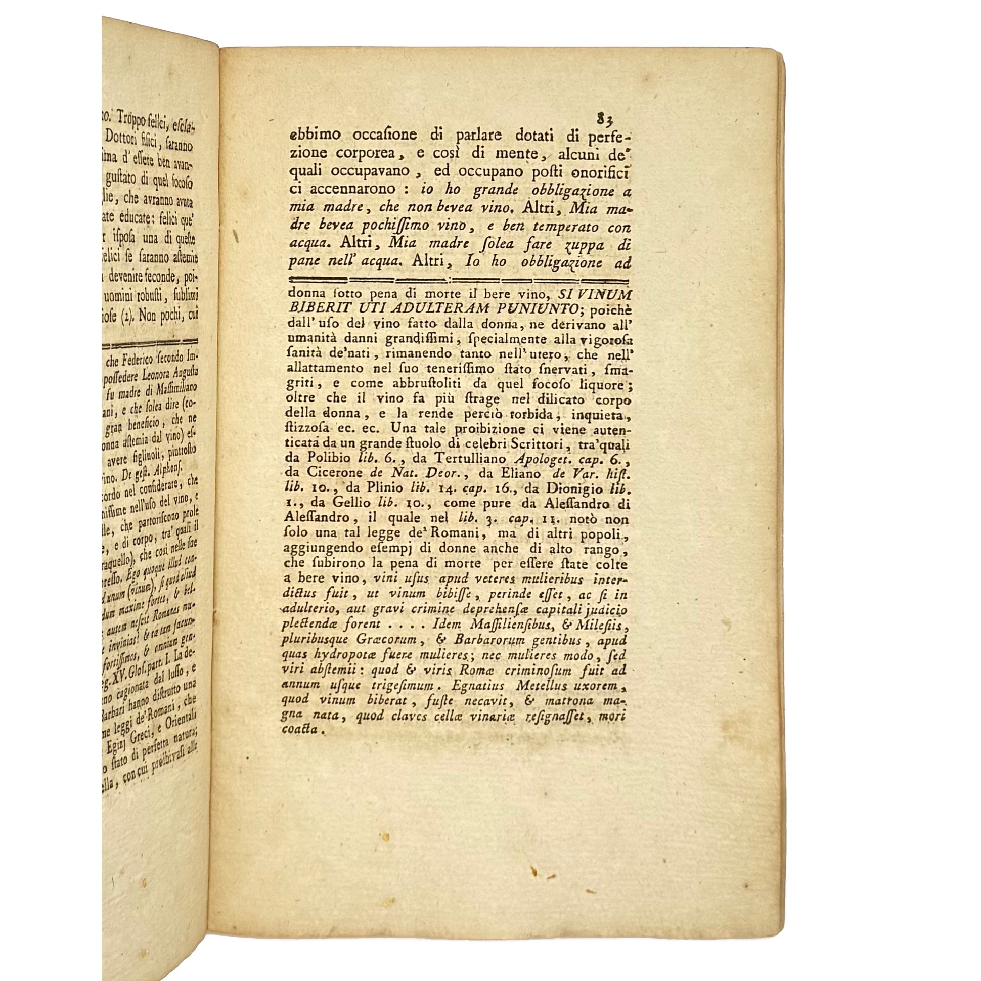 Educazione Fisica Della Figliuolanza by Riccardi, Padre (Attr.), a rare detail of the 1789 - wine book.