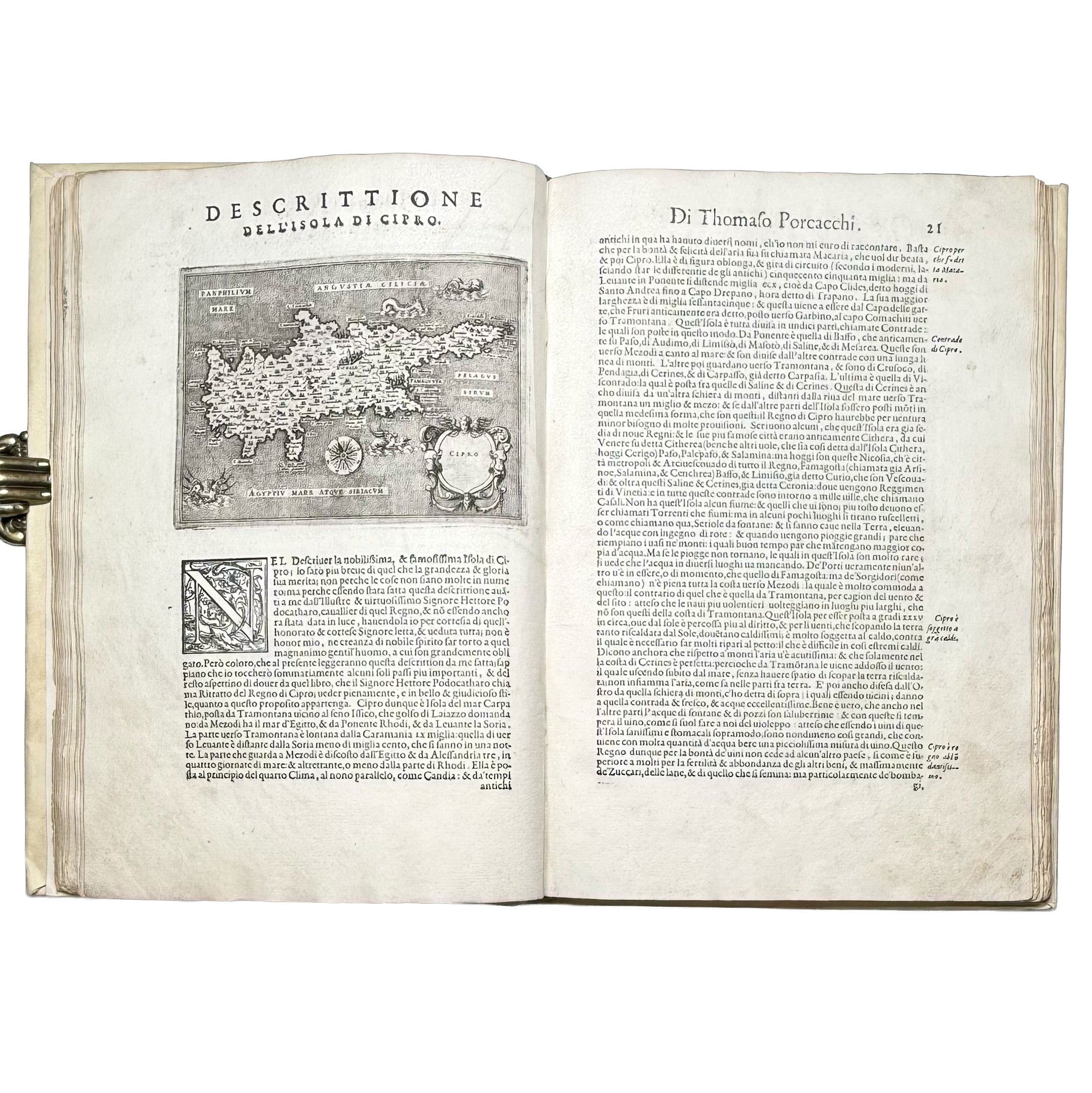 L'isole più famose del mondo by Porcacchi, Tommaso: a singularly preserved detail from the 1572 illustrated wonders publication