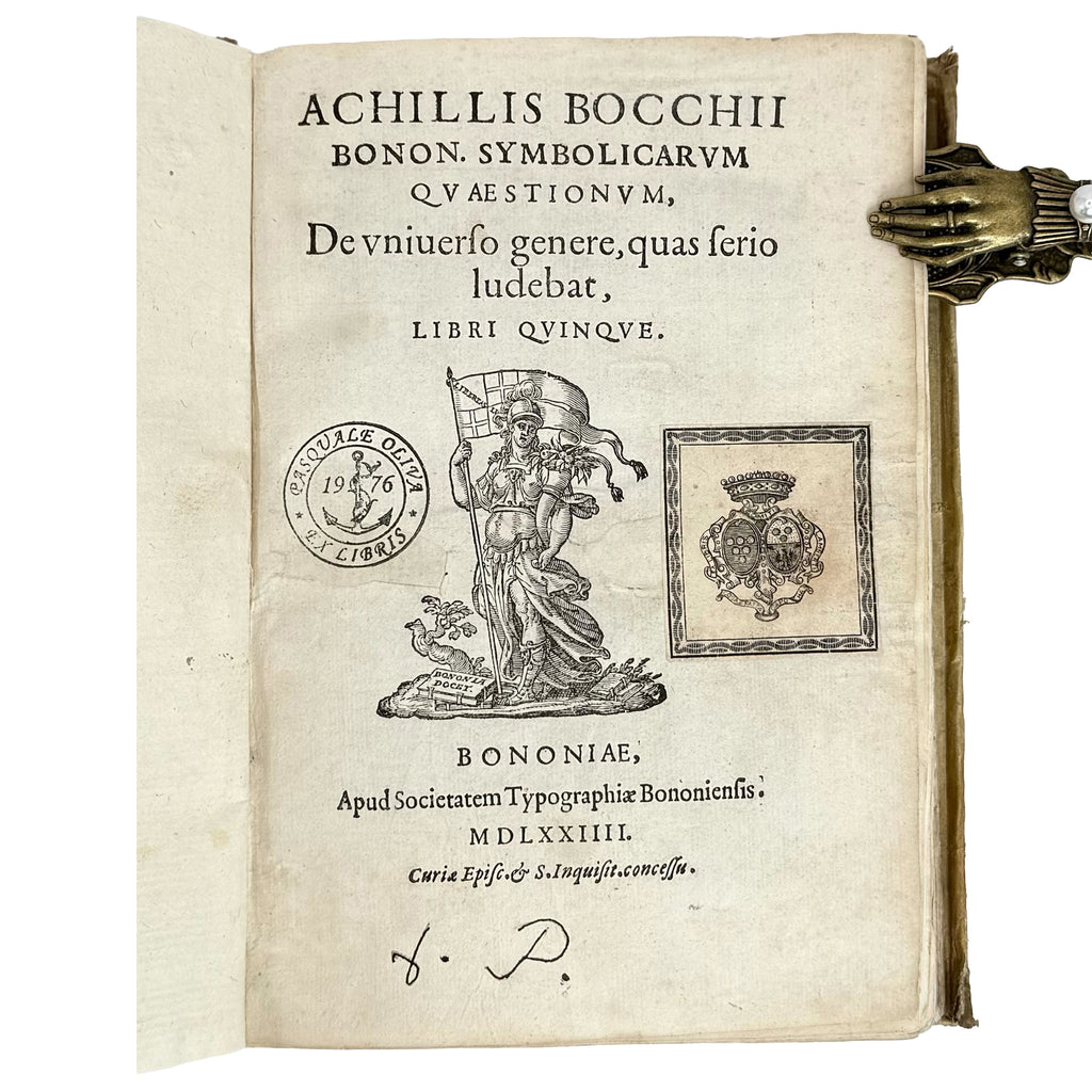 Symbolicarum quaestionum de universo genre by Bocchi, Achille: a rare visual excerpt of the 1574 illustrated wonders treatise