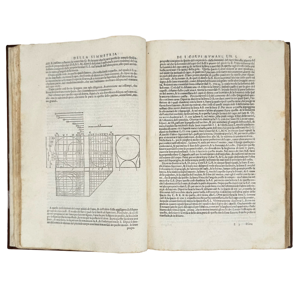 Della simmetria dei corpi humani by Dürer, Albrecht: a remarkable illustrative passage from the 1591 illustrated wonders printed work