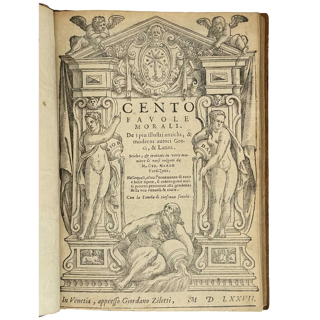 Cento favole morali by Verdizotti, Giovanni Mario: a scarce visual specimen of the 1577 illustrated wonders edition