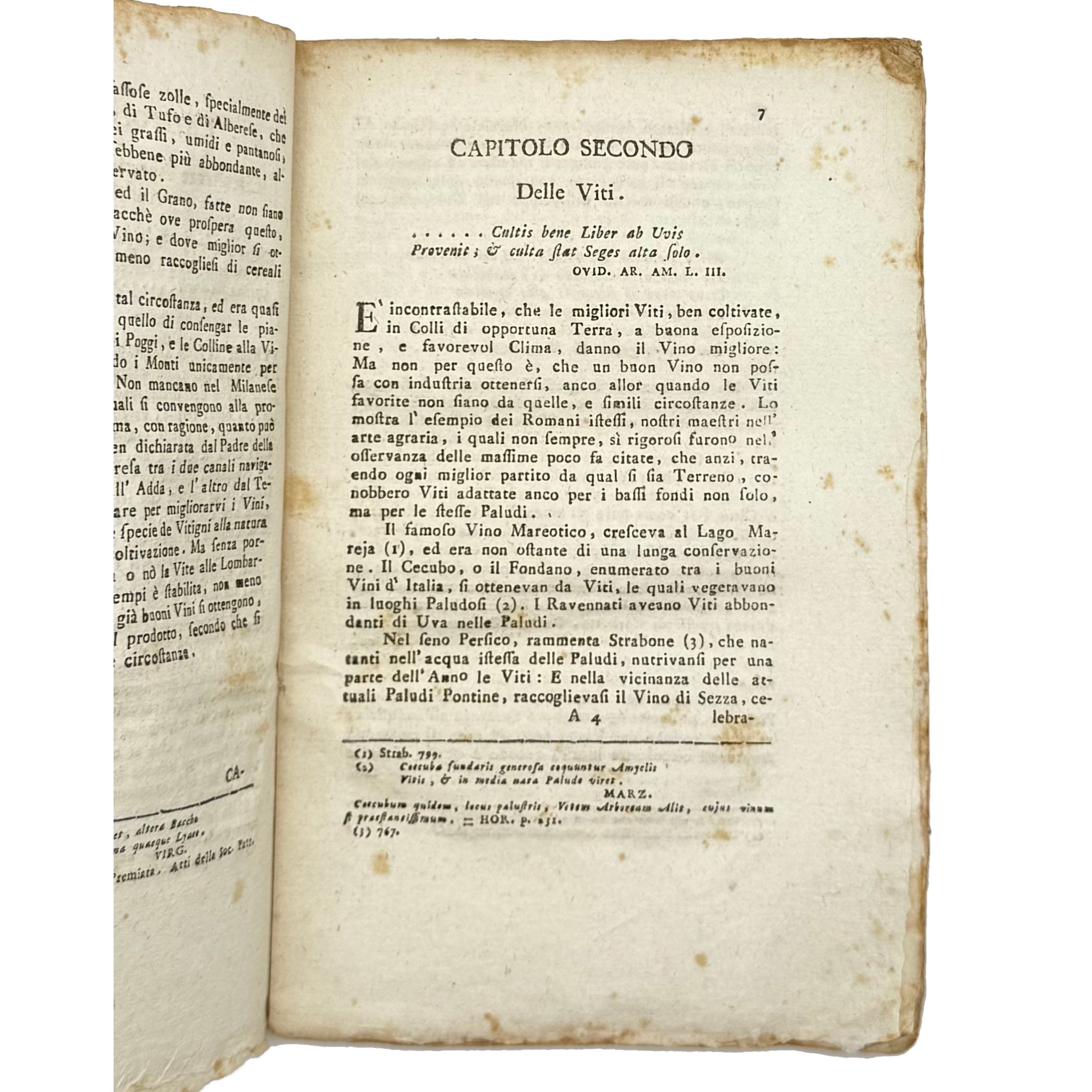 Arte Di Fare Il Vino Per La Lombardia Austriaca by Fabbroni, Adamo, a rare feature view of the 1790 - wine book.