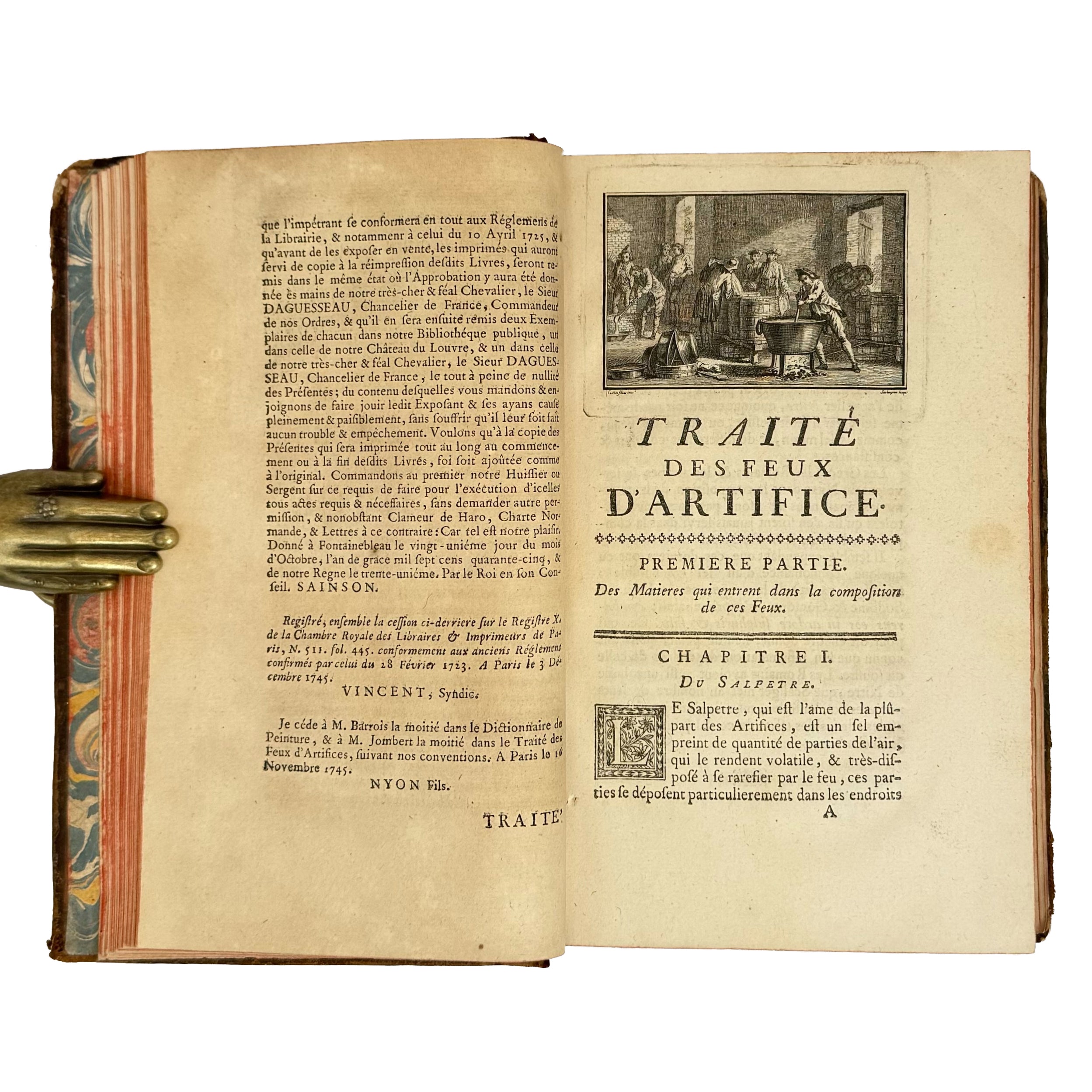 Traitè des feux d'artifice pour le spectacle by Frezier, Amédée François: an uncommon visual fragment of the 1747 early science & crafts work