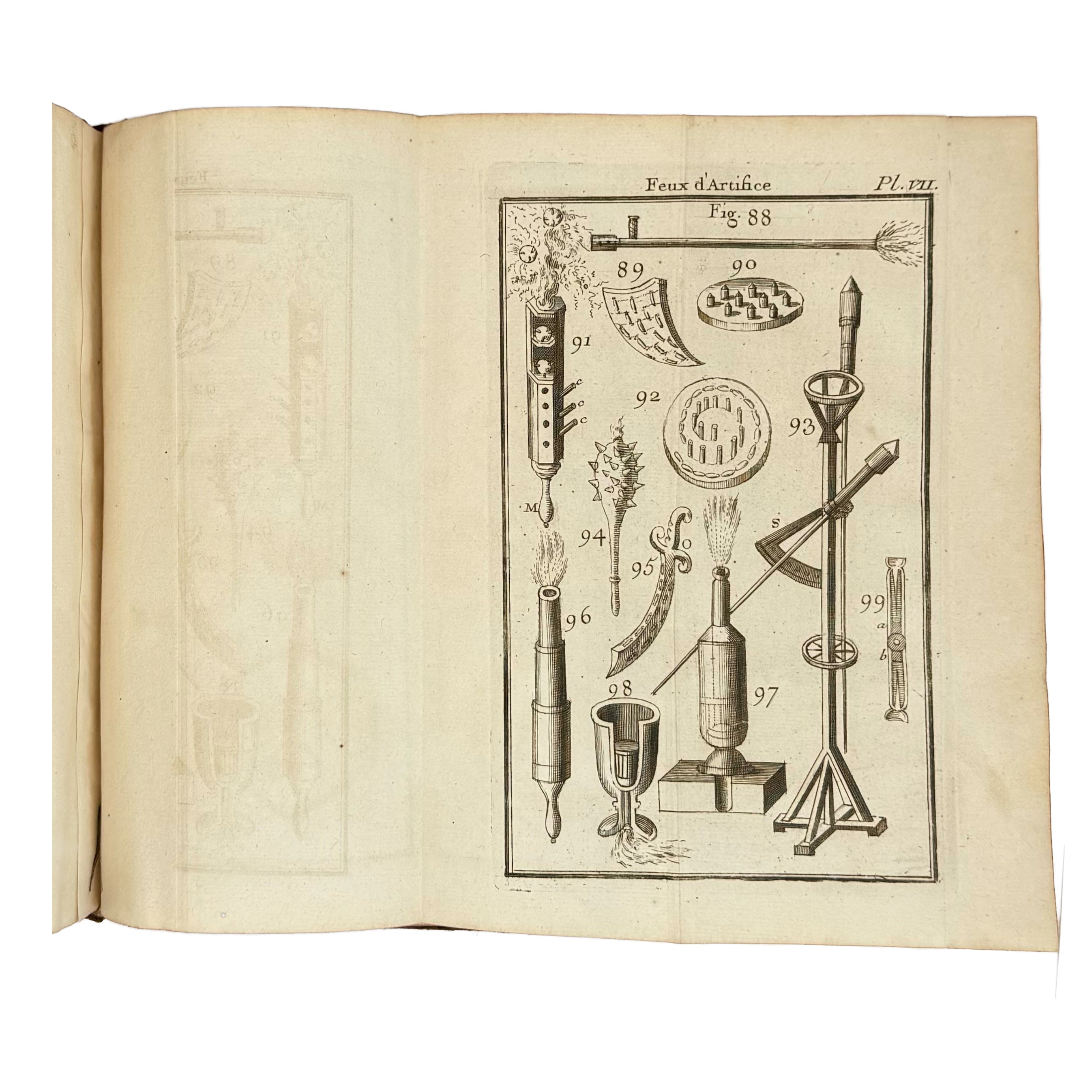 Traitè des feux d'artifice pour le spectacle by Frezier, Amédée François: a scarce illustrative detail of the 1747 early science & crafts copy
