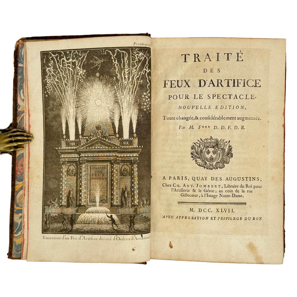 Traitè des feux d'artifice pour le spectacle by Frezier, Amédée François: a carefully chosen vignette of the 1747 early science & crafts piece