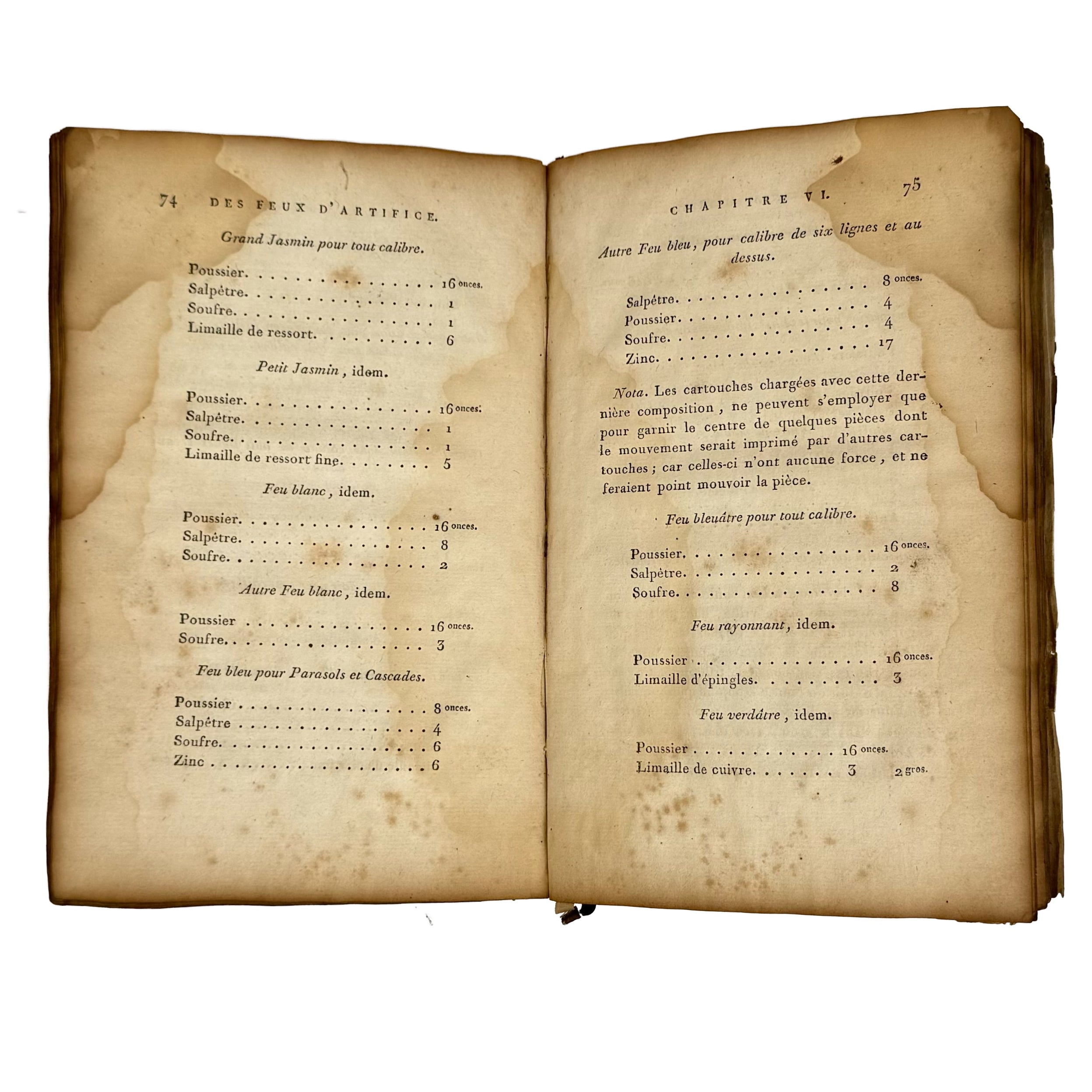 Traité pratique des feux d'artifice by Morel, A. M. Th.: a remarkable illustrative passage from the 1800 early science & crafts printed work
