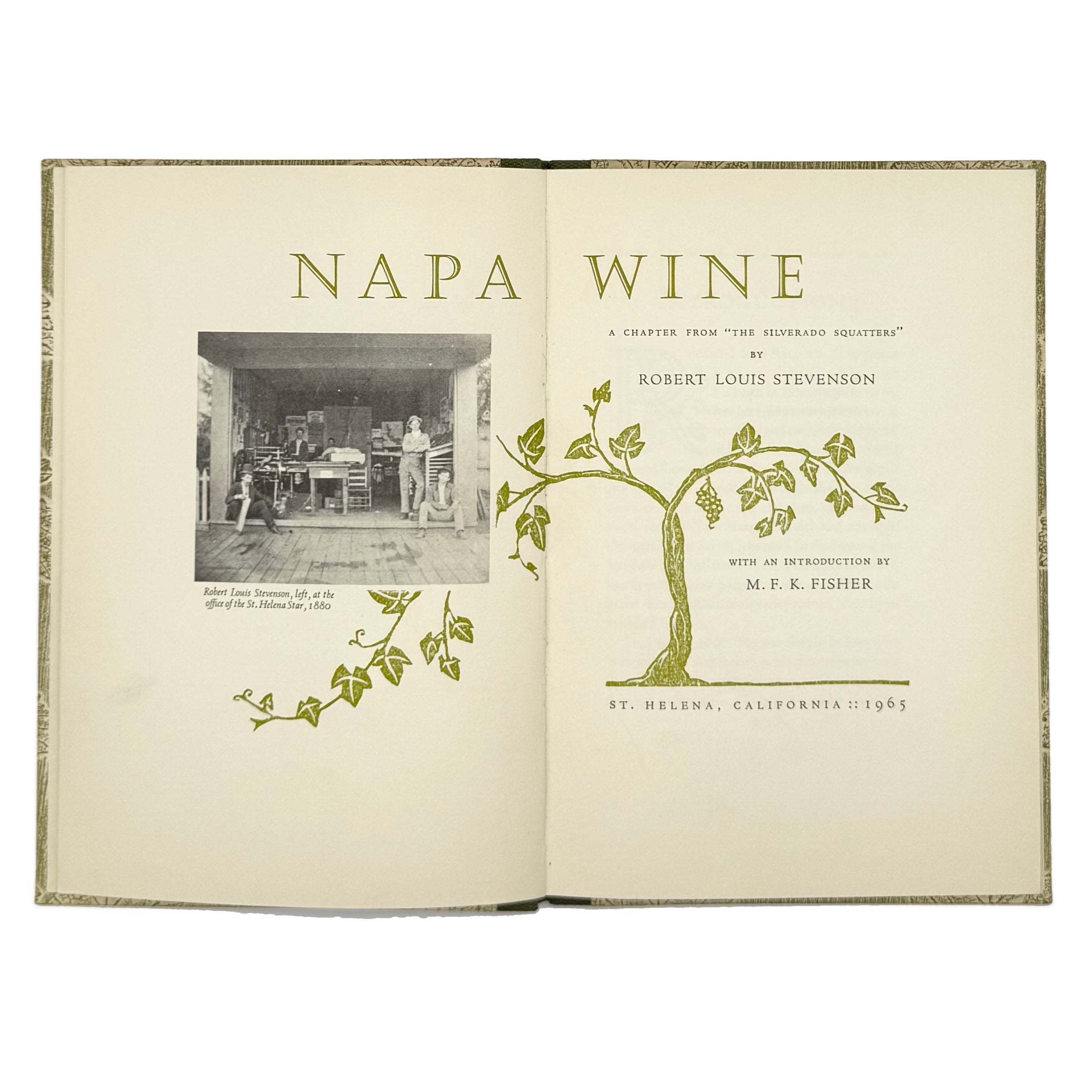 Napa Wine by Stevenson, Robert Louis, a rare example image of the 1965 - wine book.
