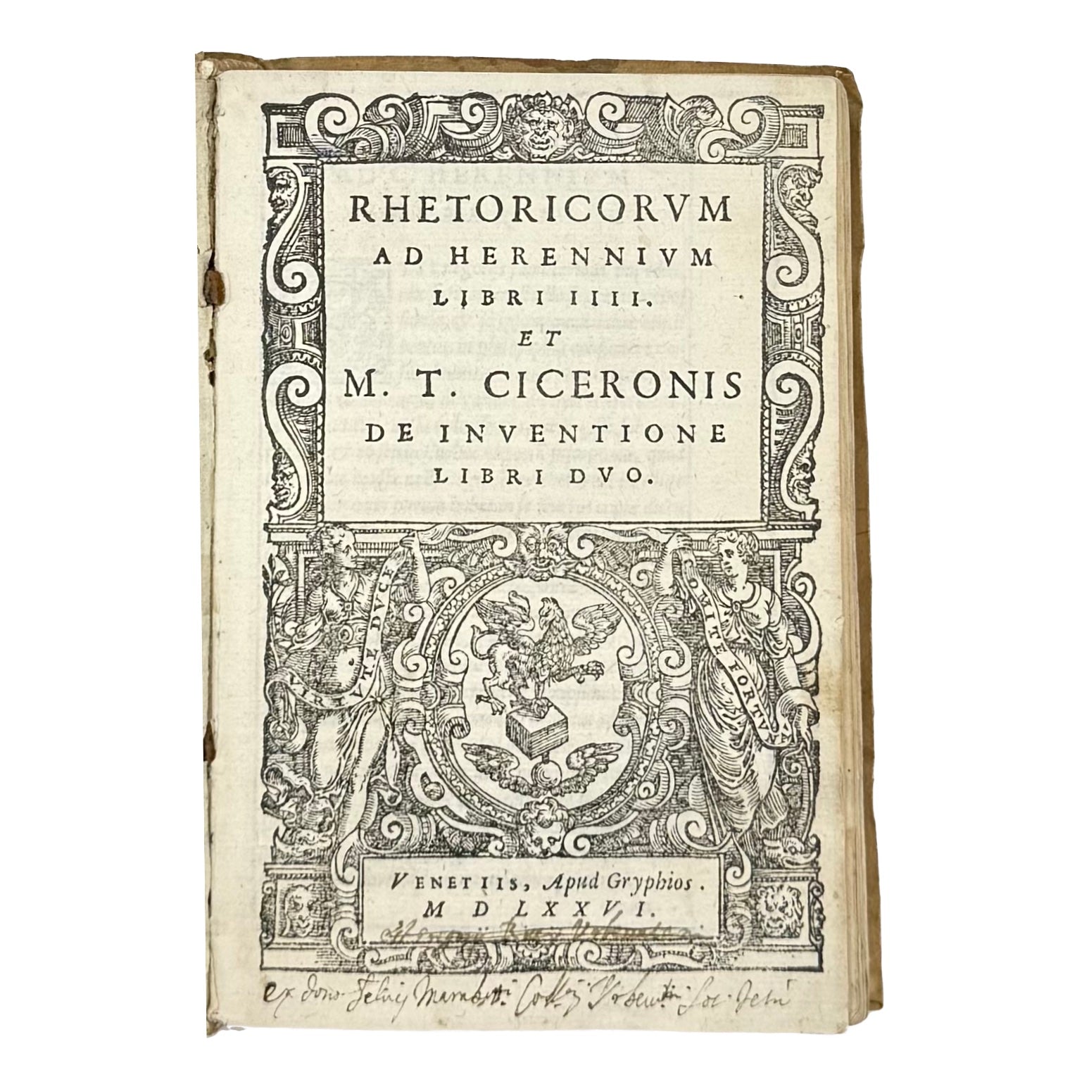 Rhetoricum Ad Herennium by Cicerone, Marco Tullio, a rare highlight from the volume of the 1576 - classics book.